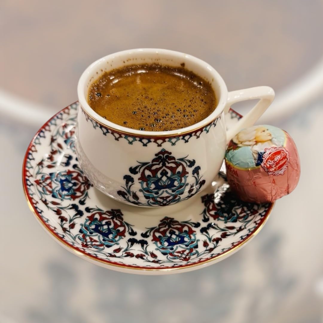 KARACA Nakkas Turkish Coffee Cup Set of 6, (12 Piece) White Cups with Saucers - 3.3 fl oz Small Porcelain Espresso Set - Ideal for Serving Greek, Arabic Coffee customer photo 2