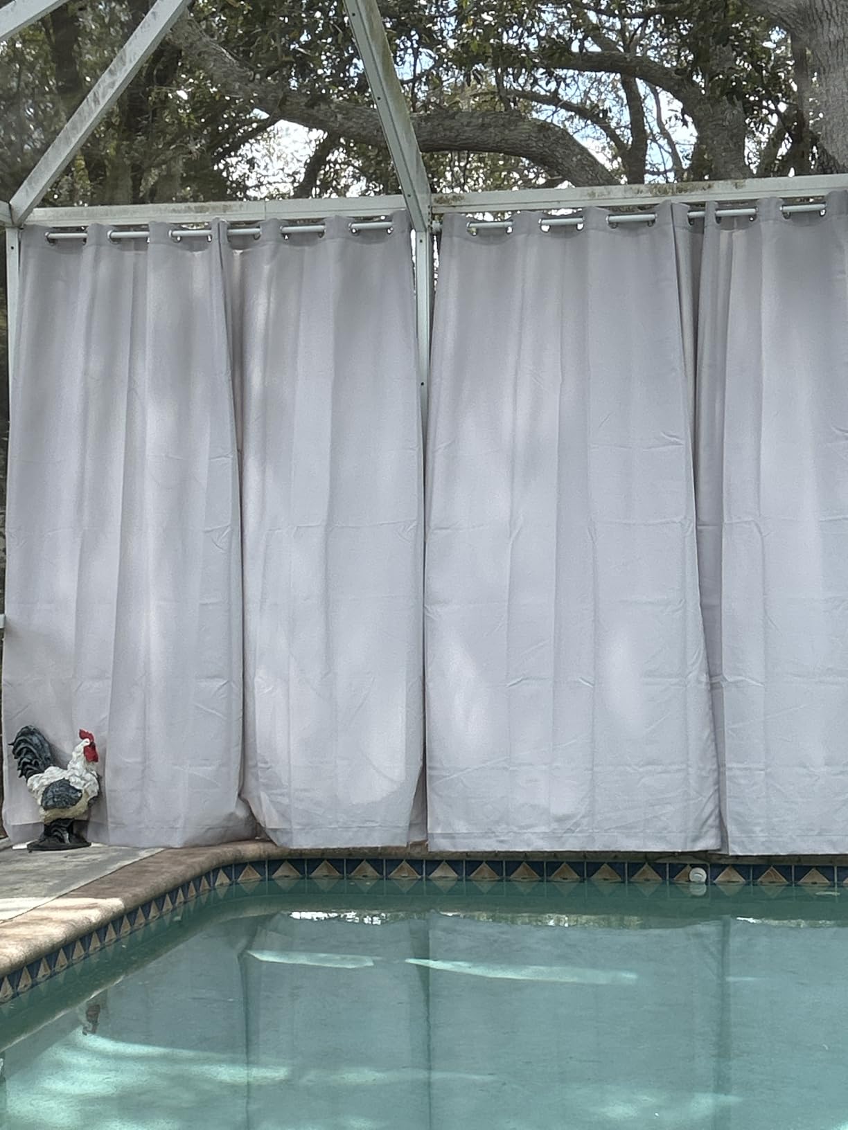 Cabana Solid Heavyweight Indoor Outdoor Curtains, Light Filtering Opacity with Grommet Top, Water Repellent, 2-Pack Set, 54