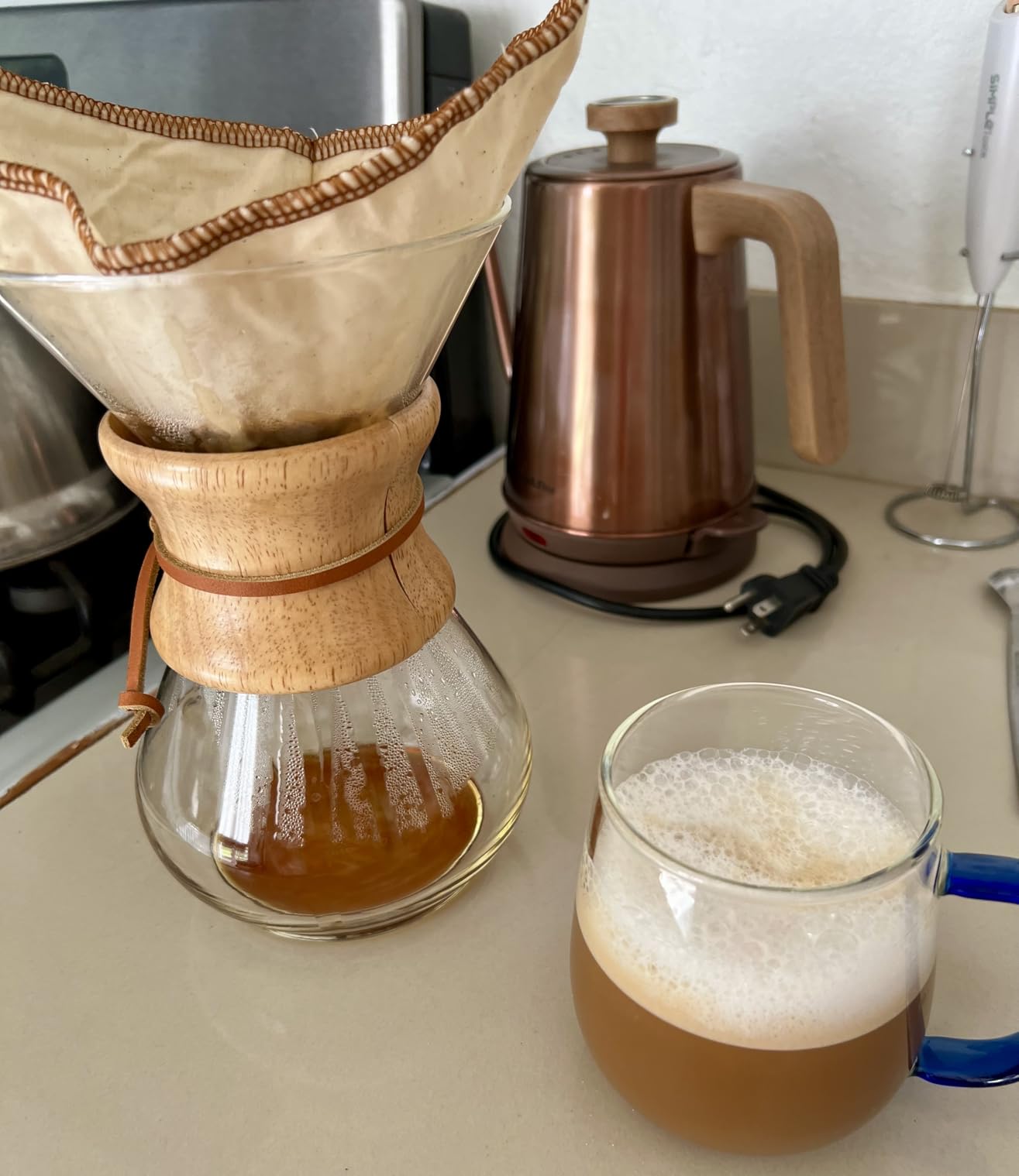 CoffeeSock 'The Original' Reusable 100% Organic Cotton Coffee Filters - 2 pack - Fits Chemex® Filters 6-13 cup Half Moon | Coffee Sock Cloth Coffee Filter | Organic Cotton Alternative - Eco-Friendly customer photo 1