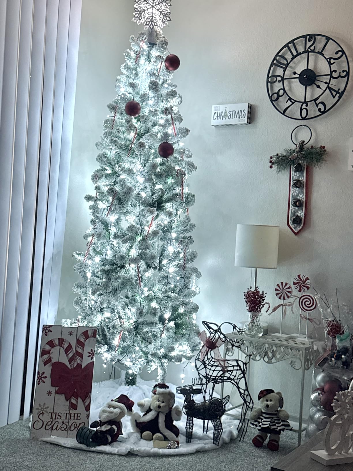 Best Choice Products Flocked Pencil Christmas Tree, Unlit Slim Artificial Holiday Decoration, 6ft Skinny Snowy Appearance w/Base customer photo 1