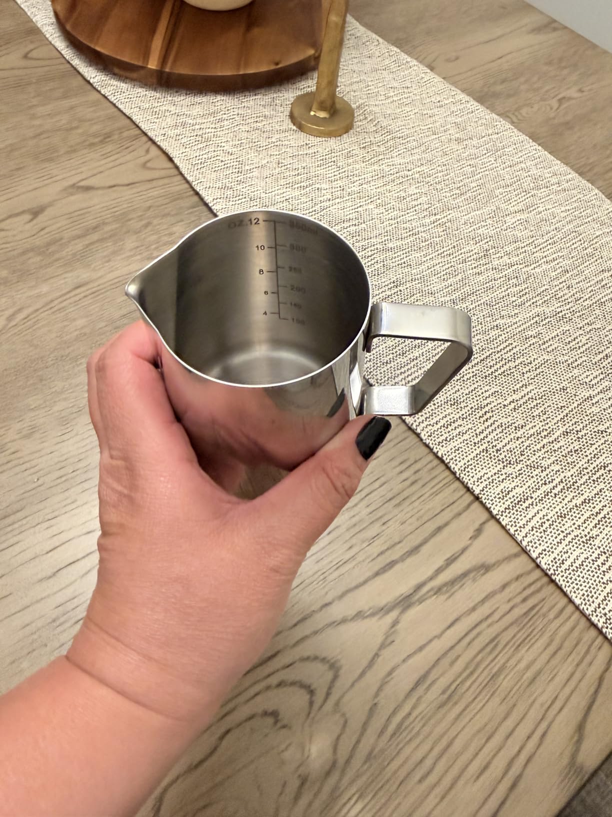 Milk Frothing Pitcher 350ml/600ml/900ml/1500ml (12oz/20oz/32oz/50oz) Steaming Pitchers Stainless Steel Milk/Coffee/Cappuccino/Latte Art Barista Steam Pitchers Milk Jug Cup with Art Pen,12oz customer photo 1