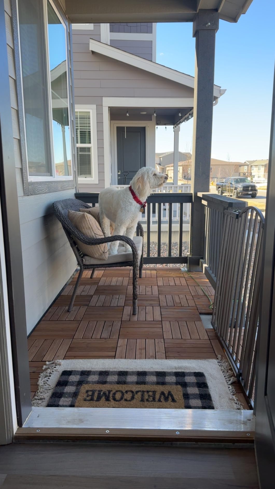 Yaheetech 27PCS Interlocking Patio Deck Tiles 12 x 12in Wood Floor Tiles Outdoor Flooring for Patio Garden Deck Poolside Brown customer photo 2
