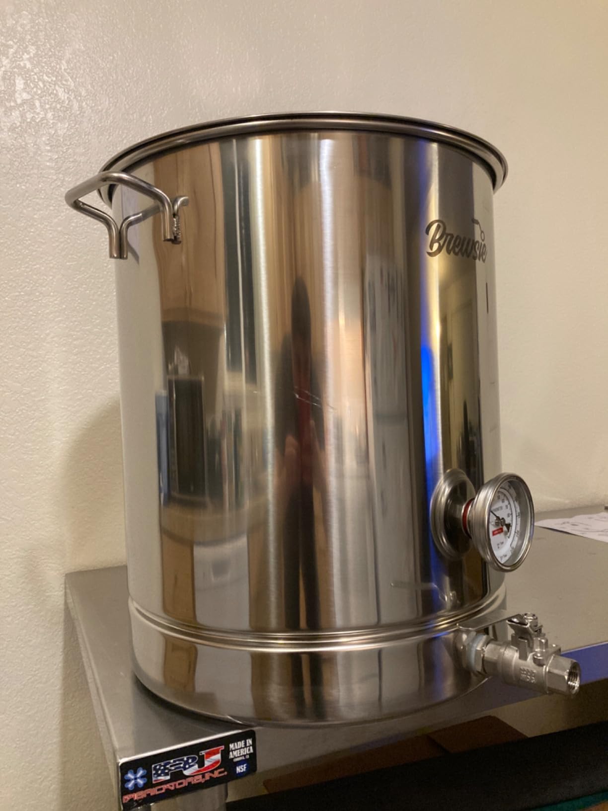 BREWSIE Stainless Steel Home Brew Kettle w/Dual Filtration. Equip with False Bottom Thermometer and Ball Valve for Brewing (16 Gal/ 64 QT) customer photo 1