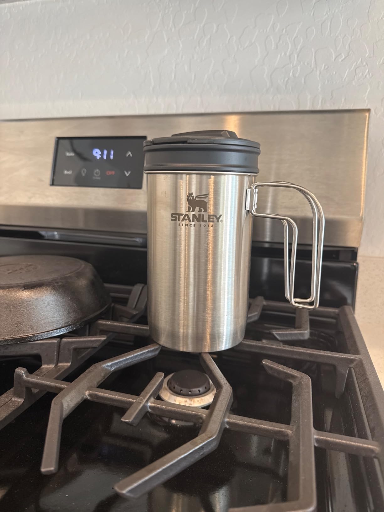 STANLEY All In One French Press Coffee Maker 32 oz | 5 Minute Brew, 4 Hours Hot | Mesh Filter for Coffee Grounds | Insulated Stainless Steel French Press | BPA-Free | Stainless customer photo 2