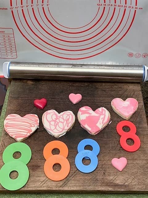 Rolling Pin and Silicone Baking Pastry Mat Set, Stainless Steel Dough Roller, Rolling Pins with Adjustable Thickness Rings, for Baking Fondant, Pizza, Pie, Pastries, Pasta, Cookies customer photo 2