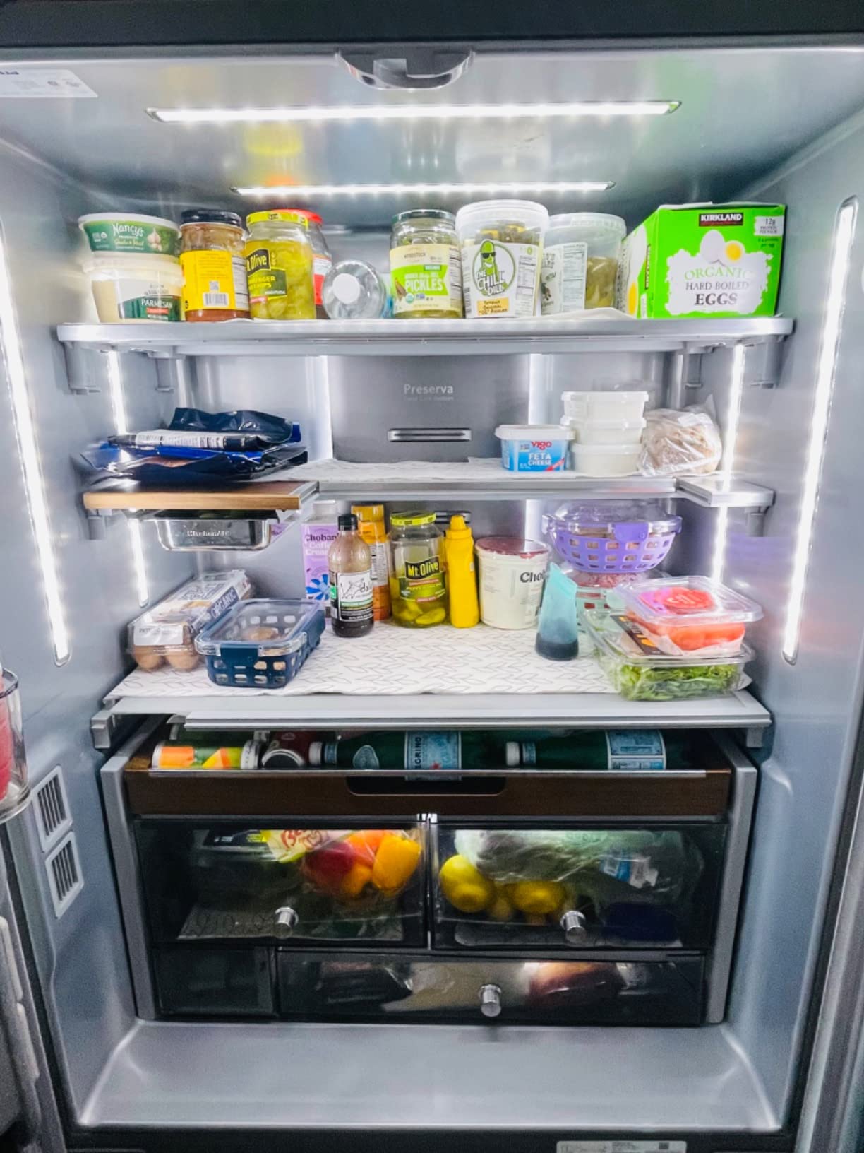 Refrigerator Liners, Shelf Liner, Absorbent Fridge Liners, 12 Inch x 24 Inch, Slate Leaf Print, 6 Pack customer photo 2