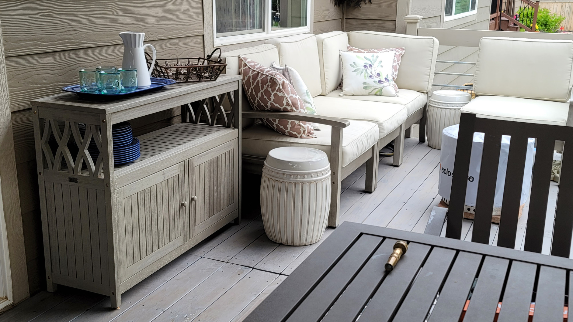 DTY Outdoor Living Longs Peak Eucalyptus Wood Sideboard Table, Outdoor Buffet Cabinet with Storage, Driftwood Gray Weather-Resistant Finish customer photo 1