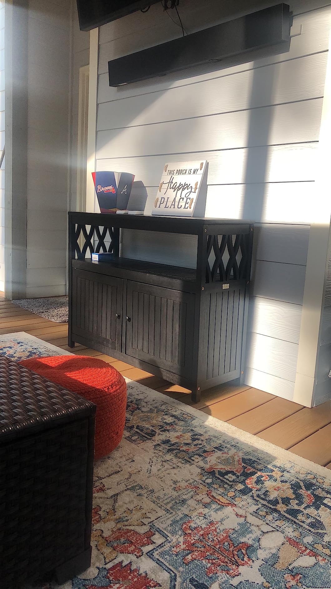 DTY Outdoor Living Longs Peak Eucalyptus Wood Sideboard Table, Outdoor Buffet Cabinet with Storage, Driftwood Gray Weather-Resistant Finish customer photo 2