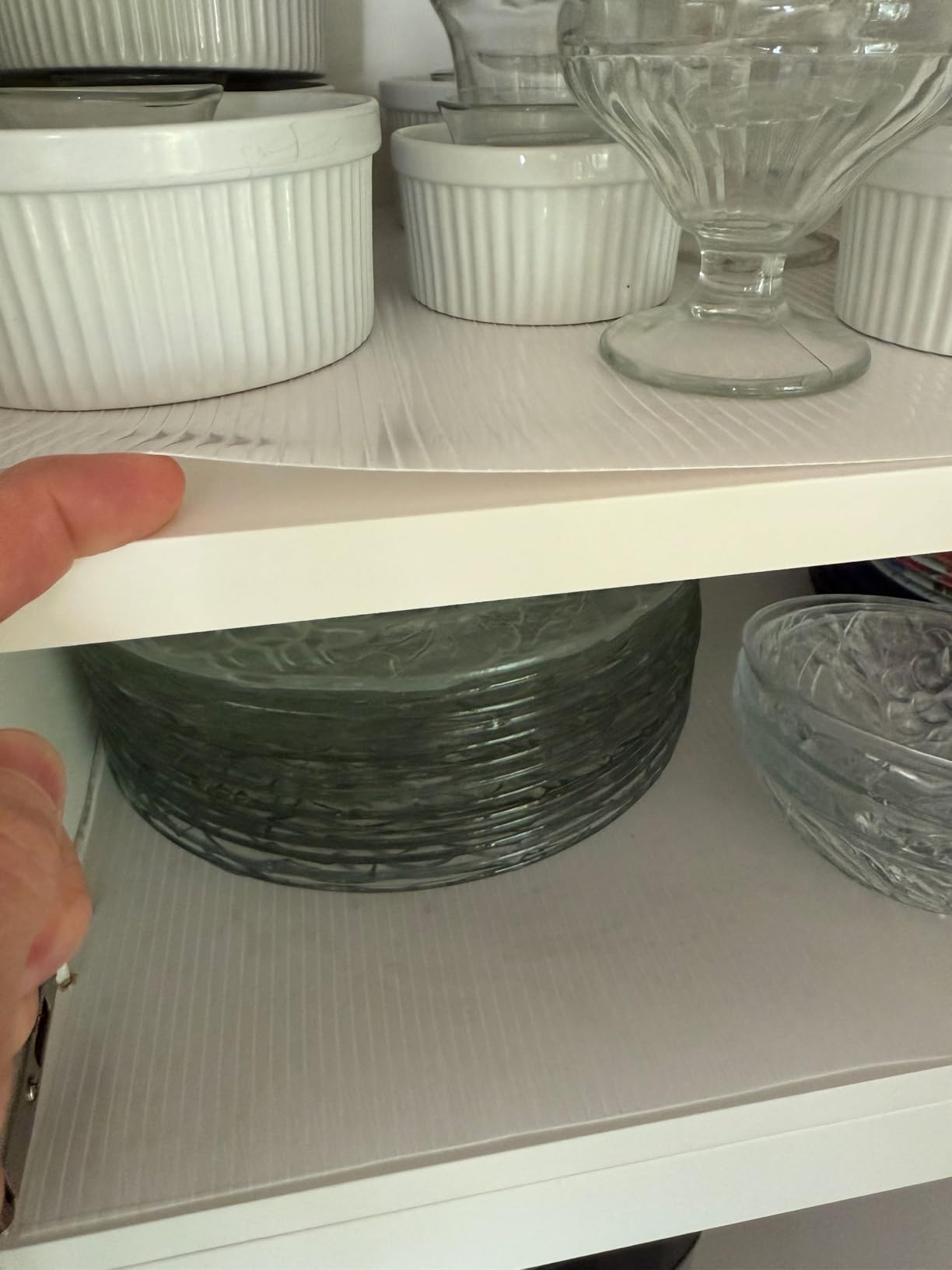 GORILLA GRIP DuraGuard Shelf Liner, Non-Adhesive Cabinet Liners for Kitchen Drawers, Shelves, Refrigerator, Pantry Storage, Bathroom Closet, Durable Waterproof BPA Free Ribbed Plastic, 12x20 Clear customer photo 2