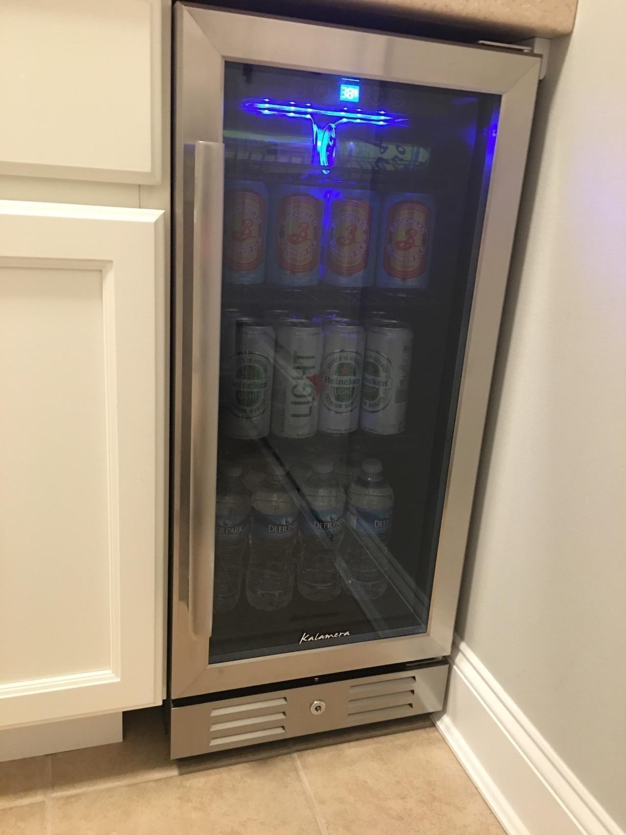 24 inch Stainless Steel Beverage Refrigerator, Under Counter Beverage Cooler for 154 Cans with 32-41℉ Temperature Range - Soda and Beer Refrigerator with Solid Stainless Door customer photo 1