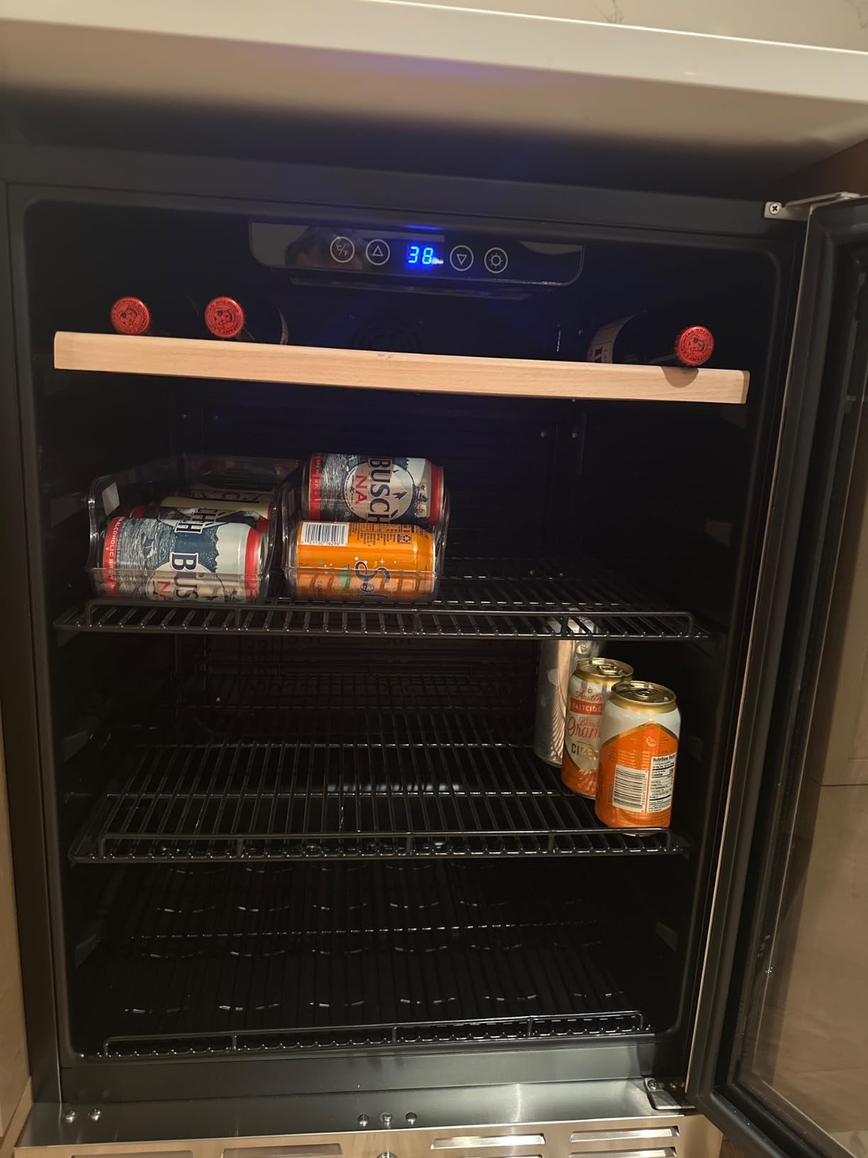24 inch Stainless Steel Beverage Refrigerator, Under Counter Beverage Cooler for 154 Cans with 32-41℉ Temperature Range - Soda and Beer Refrigerator with Solid Stainless Door customer photo 2