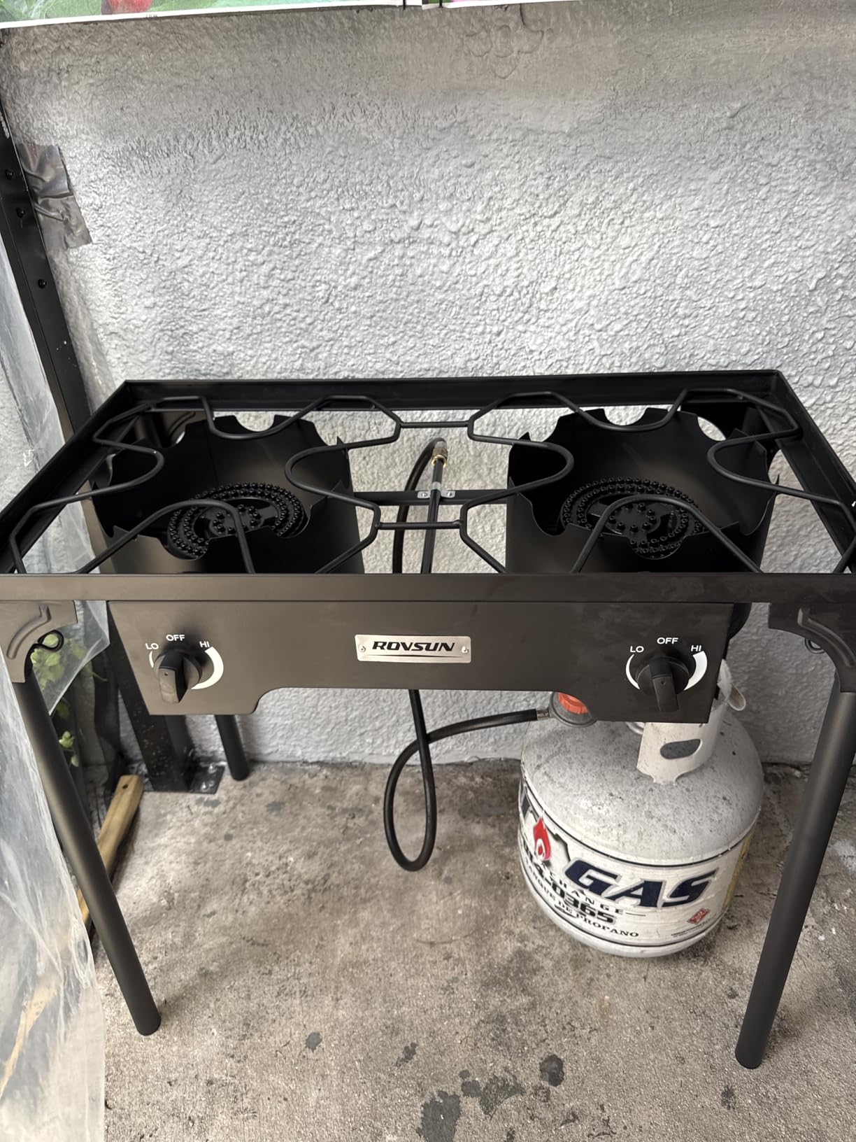 ROVSUN 2 Burner Outdoor Propane Gas Stove 150,000 BTU High Pressure Stand Cooker for Backyard Cooking Camping Home Brewing Canning Turkey Frying, 20 PSI Regulator customer photo 1