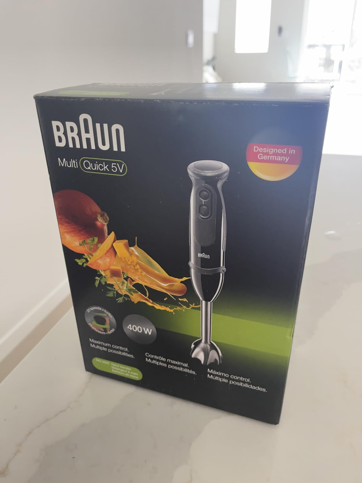 Braun MQ5000 Vario Hand Blender Stick - 21-Speed Handheld Immersion Blender with Turbo Boost, Stainless Steel Blades, SplashControl, EasyClick System, 400W, Hand Blenders for Smoothies customer photo 1