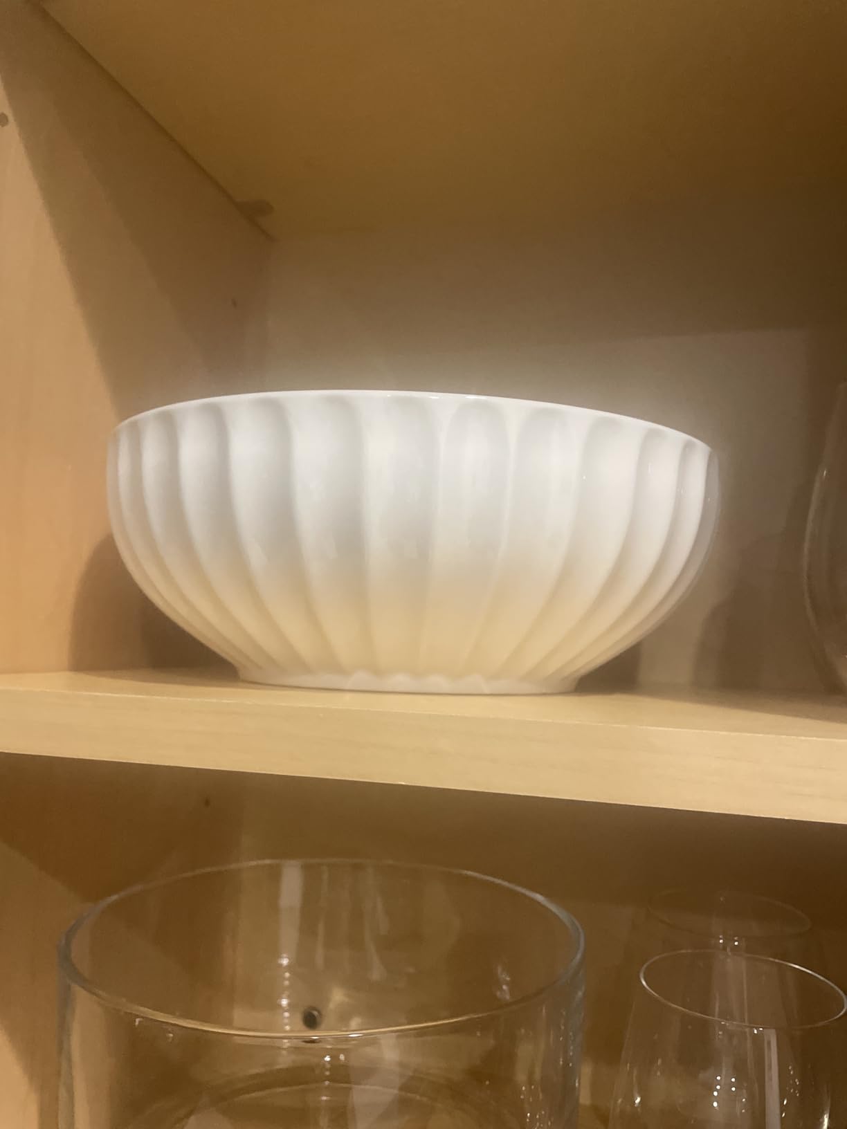 DOWAN 9.8'' Serving Bowls, 86 oz Large Salad Bowl, Ceramic Serving Dishes, Set of 2, Pumpkin Shape customer photo 1