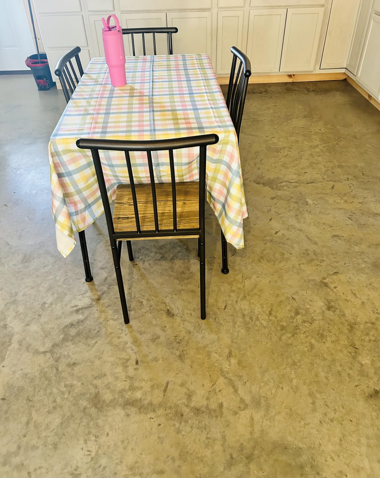 Best Choice Products 5-Piece Metal and Wood Indoor Modern Rectangular Dining Table Furniture Set for Kitchen, Dining Room, Dinette, Breakfast Nook w/ 4 Chairs - Brown customer photo 1