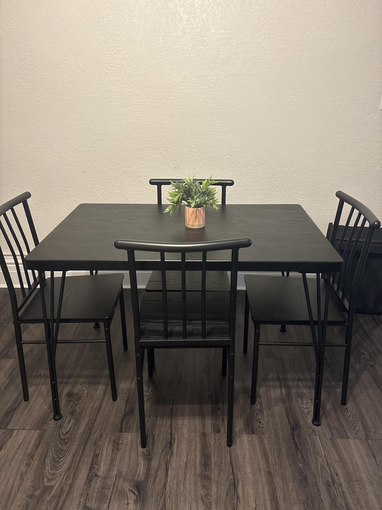 Best Choice Products 5-Piece Metal and Wood Indoor Modern Rectangular Dining Table Furniture Set for Kitchen, Dining Room, Dinette, Breakfast Nook w/ 4 Chairs - Brown customer photo 2