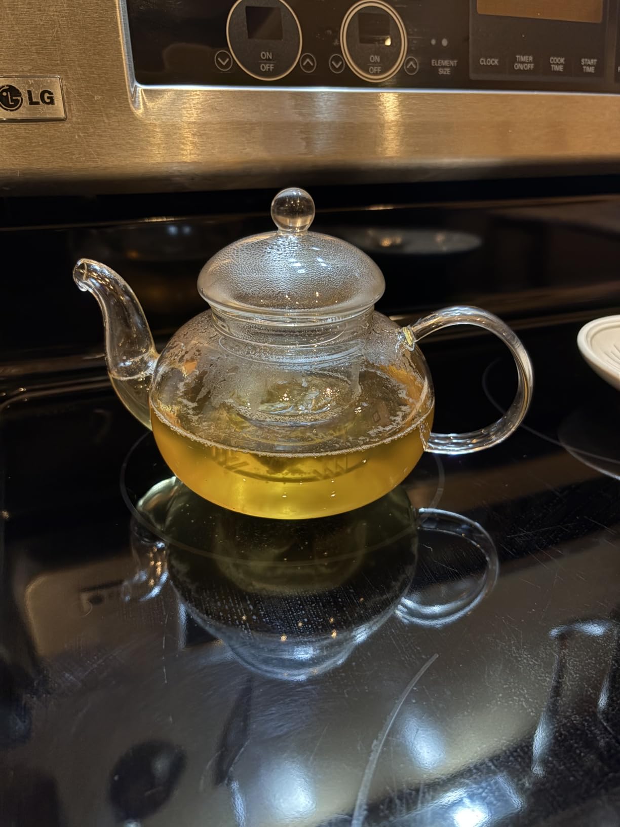 CNGLASS Glass Teapot Stovetop Safe,Clear Teapot with Removable Infuser 20.3 oz,Loose Leaf and Blooming Tea Maker customer photo 2