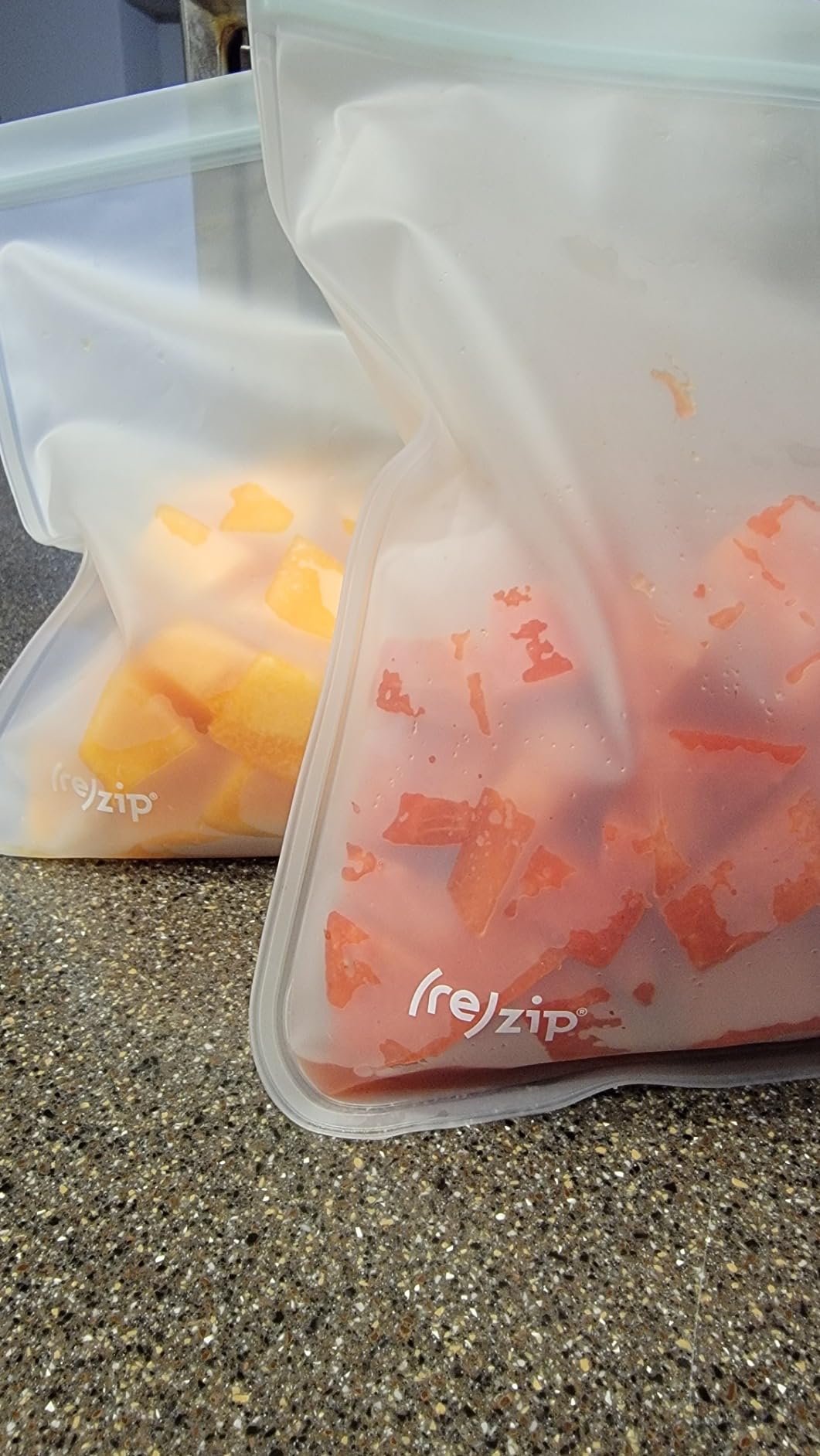 (re)zip Gallon Reusable Storage Bags, BPA-Free, Leakproof, Food-Grade 100% Food-Safe PEVA, for Food Storage and Freezer Use, Holds 16 cups | 128 fl oz, 4-Pack customer photo 1