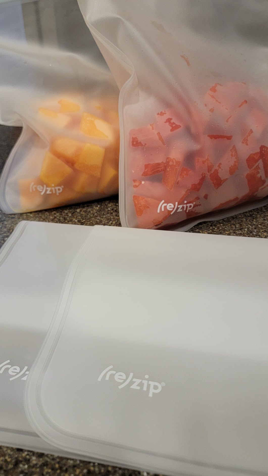(re)zip Gallon Reusable Storage Bags, BPA-Free, Leakproof, Food-Grade 100% Food-Safe PEVA, for Food Storage and Freezer Use, Holds 16 cups | 128 fl oz, 4-Pack customer photo 2