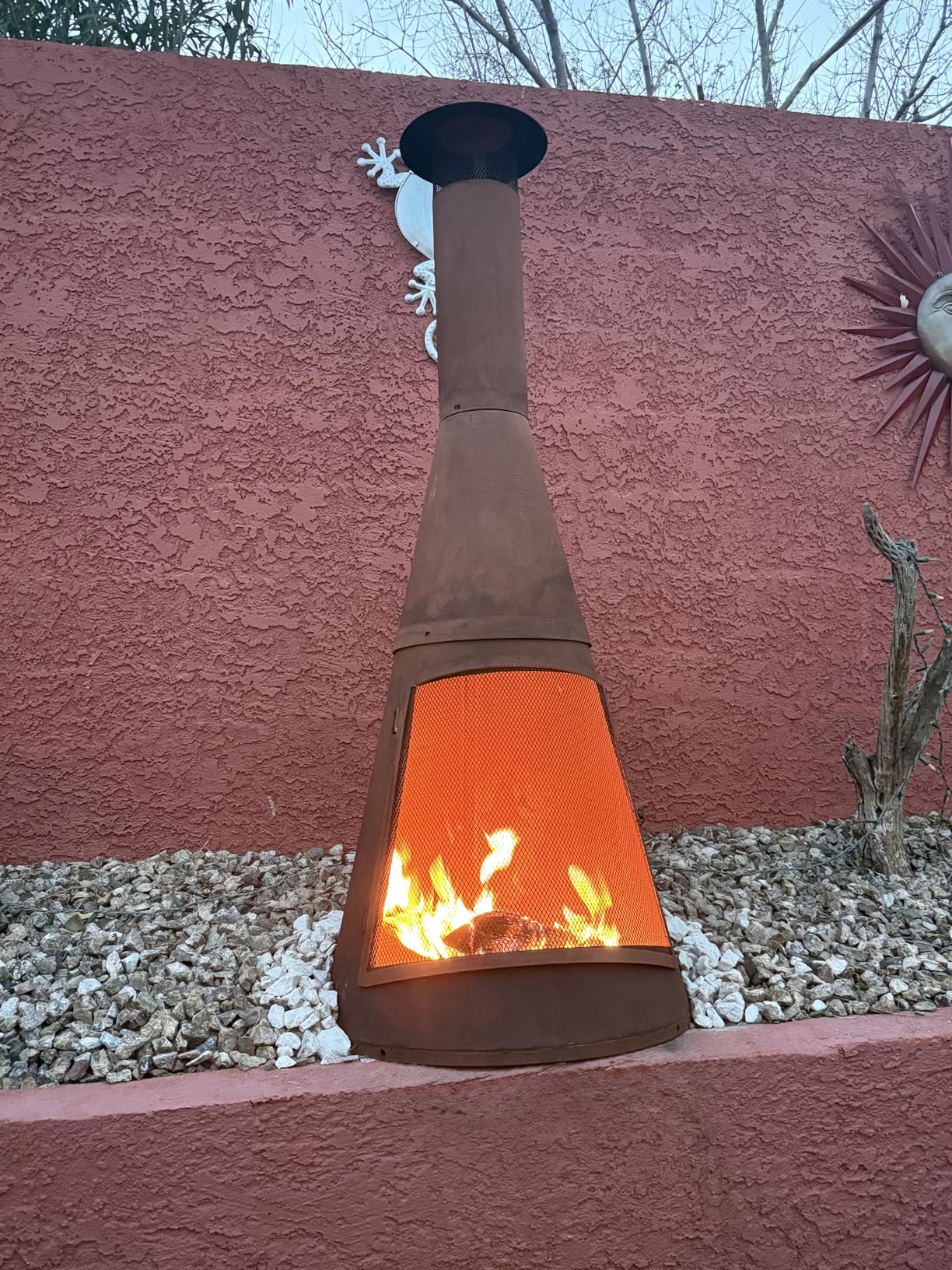 Sunnydaze 70-Inch Rustic Chiminea Outdoor Fireplace - Outdoor Wood-Burning Chiminea Fire Pit - Chimney Fire Pit customer photo 1