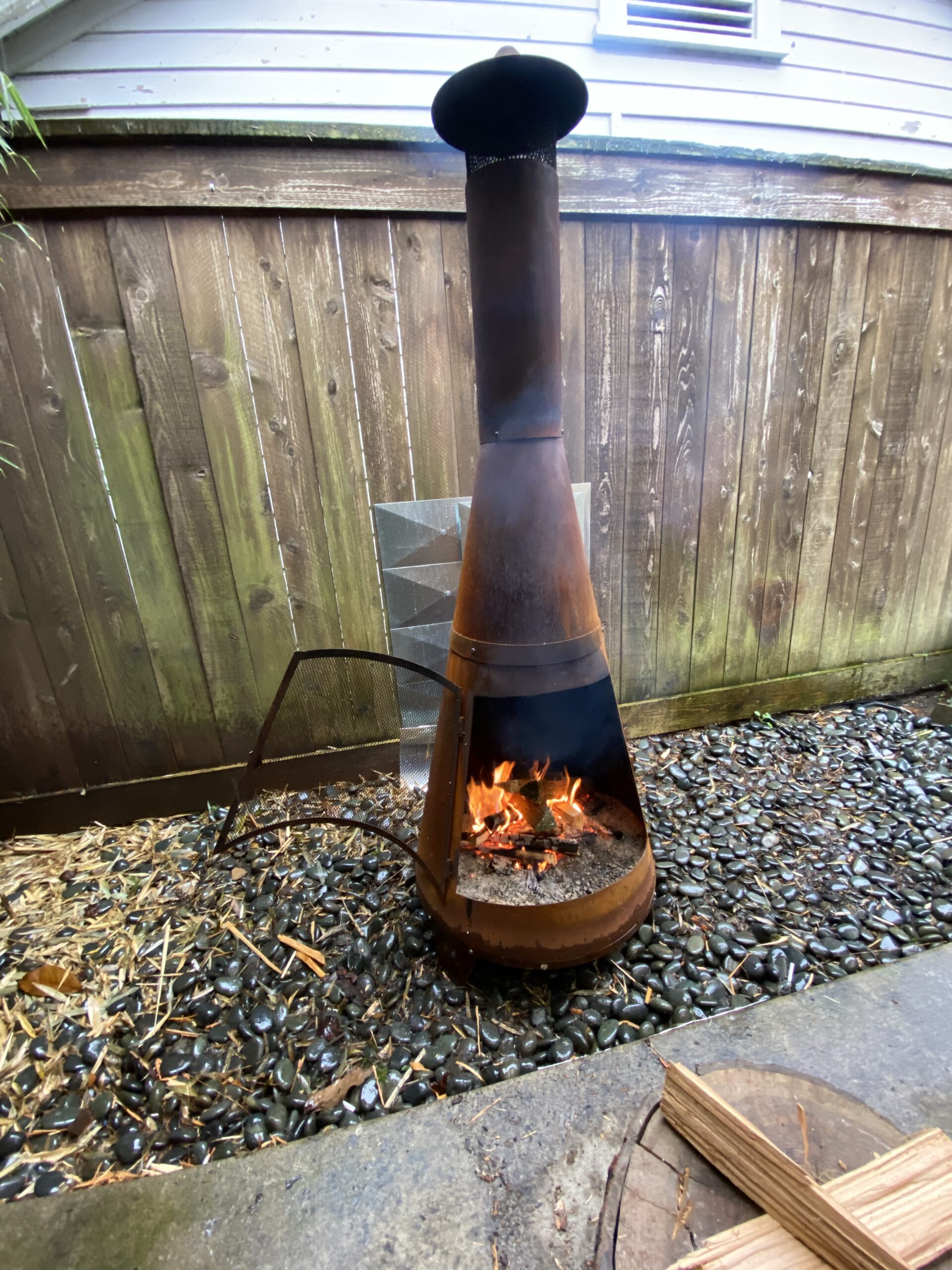 Sunnydaze 70-Inch Rustic Chiminea Outdoor Fireplace - Outdoor Wood-Burning Chiminea Fire Pit - Chimney Fire Pit customer photo 2