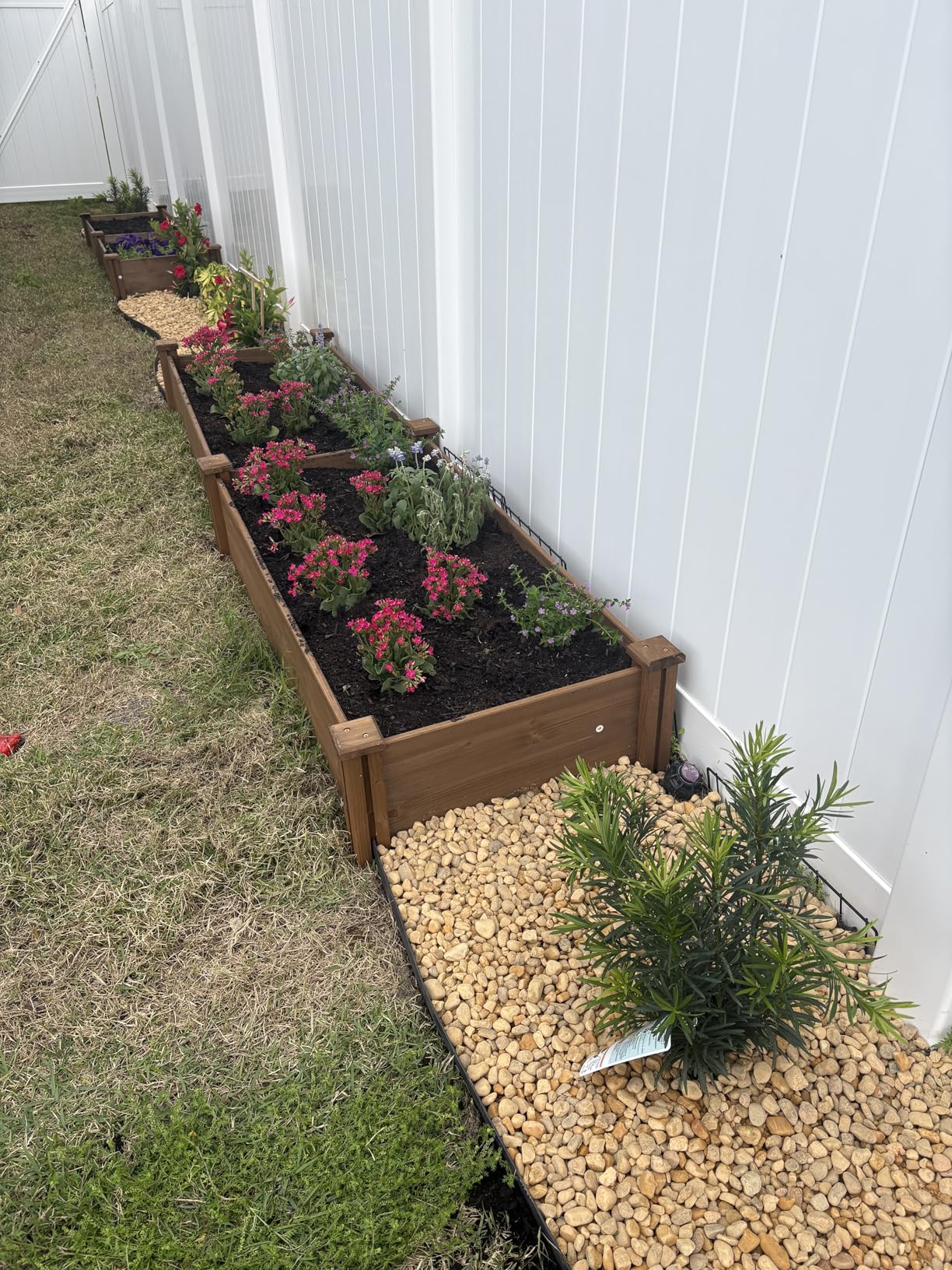 Yaheetech 8x2ft Wooden Horticulture Raised Garden Bed Divisible Elevated Planting Planter Box for Flowers/Vegetables/Herbs in Backyard/Patio Outdoor, Natural Wood, 95 x 25 x 11in customer photo 1