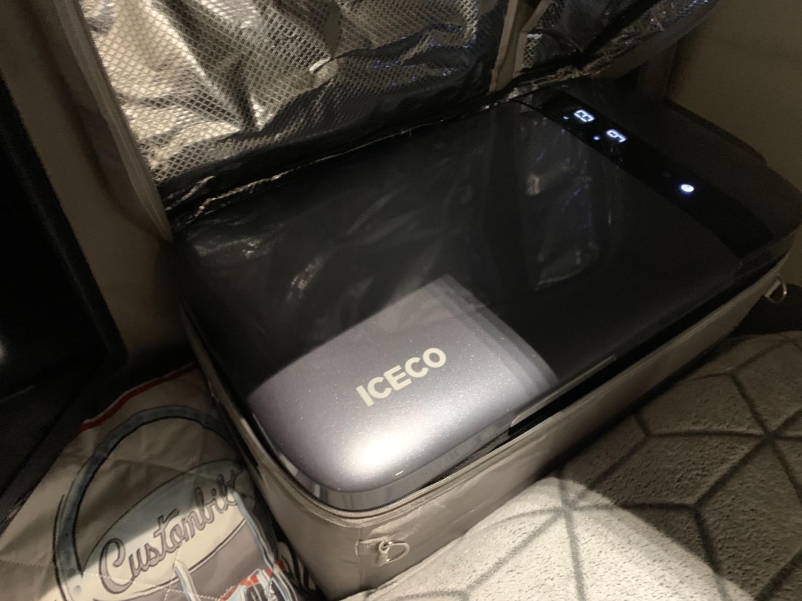 ICECO GO20 Dual Zone 12V Refrigerator, Portable Fridge Freezer with SECOP Compressor, DC 12/24V, AC 100-240V, 0F to 50F, Electric Cooler for Truck, RV, SUV, Outdoor, Driving, 21 Quart, Gray customer photo 1