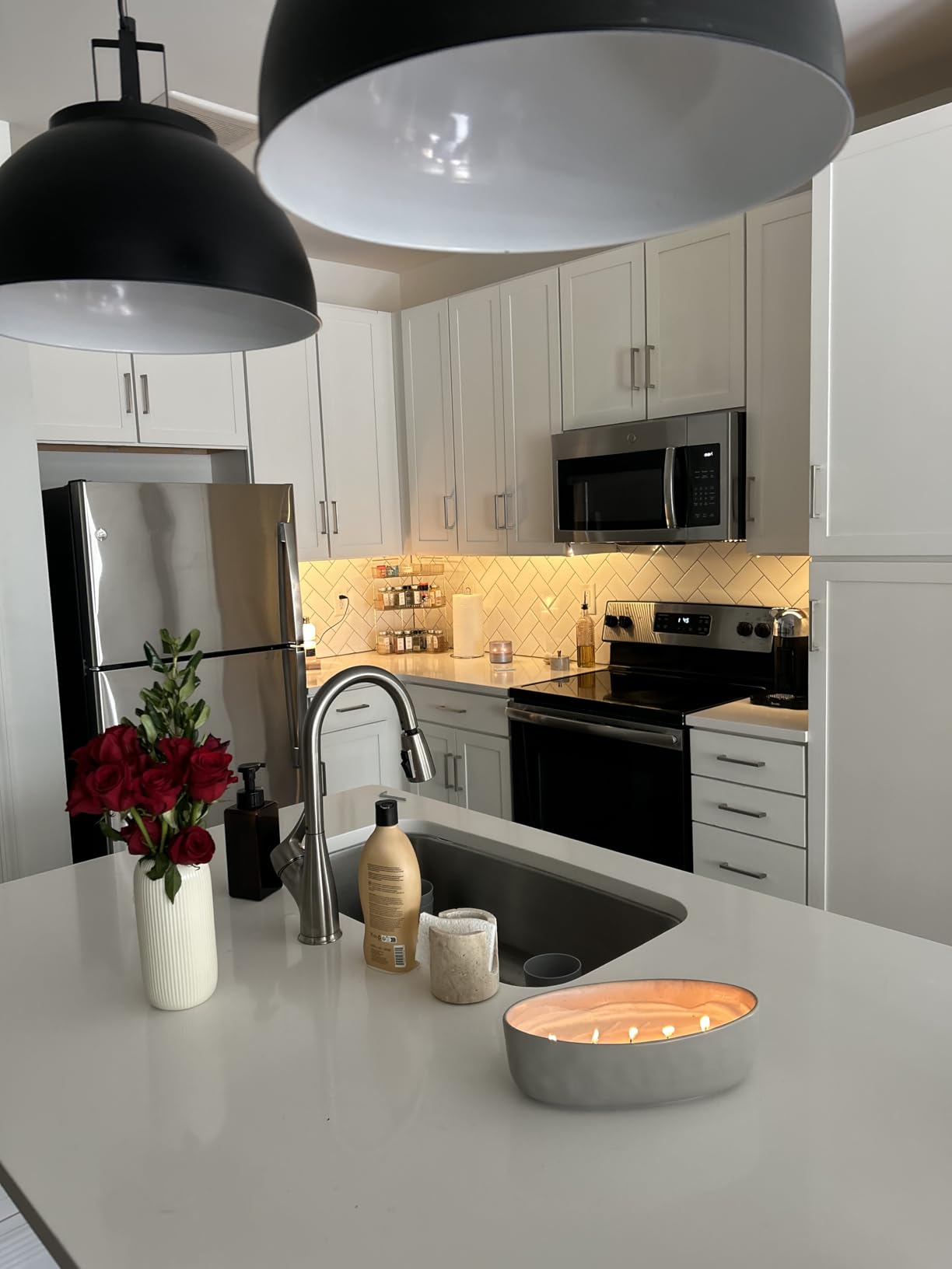 WOBANE Under Cabinet LED Lighting Kit, 6 PCS Dimmable LED Strip Lights with Remote Control Dimmer, 24W Adapter, Hidden 2700K Warm White Set, Bright 1500lm, Timing, Kitchen, Counter, Shelf, Showcase customer photo 1