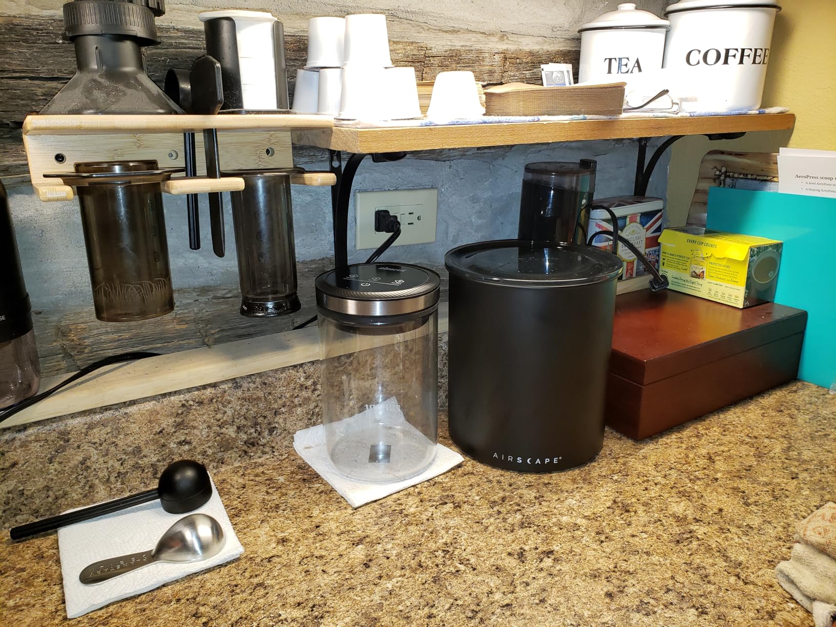 AirScape Planetary Design Kilo Coffee Storage Canister - US Patented Inner Plunger Lid Removes Excess Oxygen - Don't Buy airtight, Buy AIR-Less - Holds 2.2 lbs Coffee Beans - (Matte Gray) customer photo 2