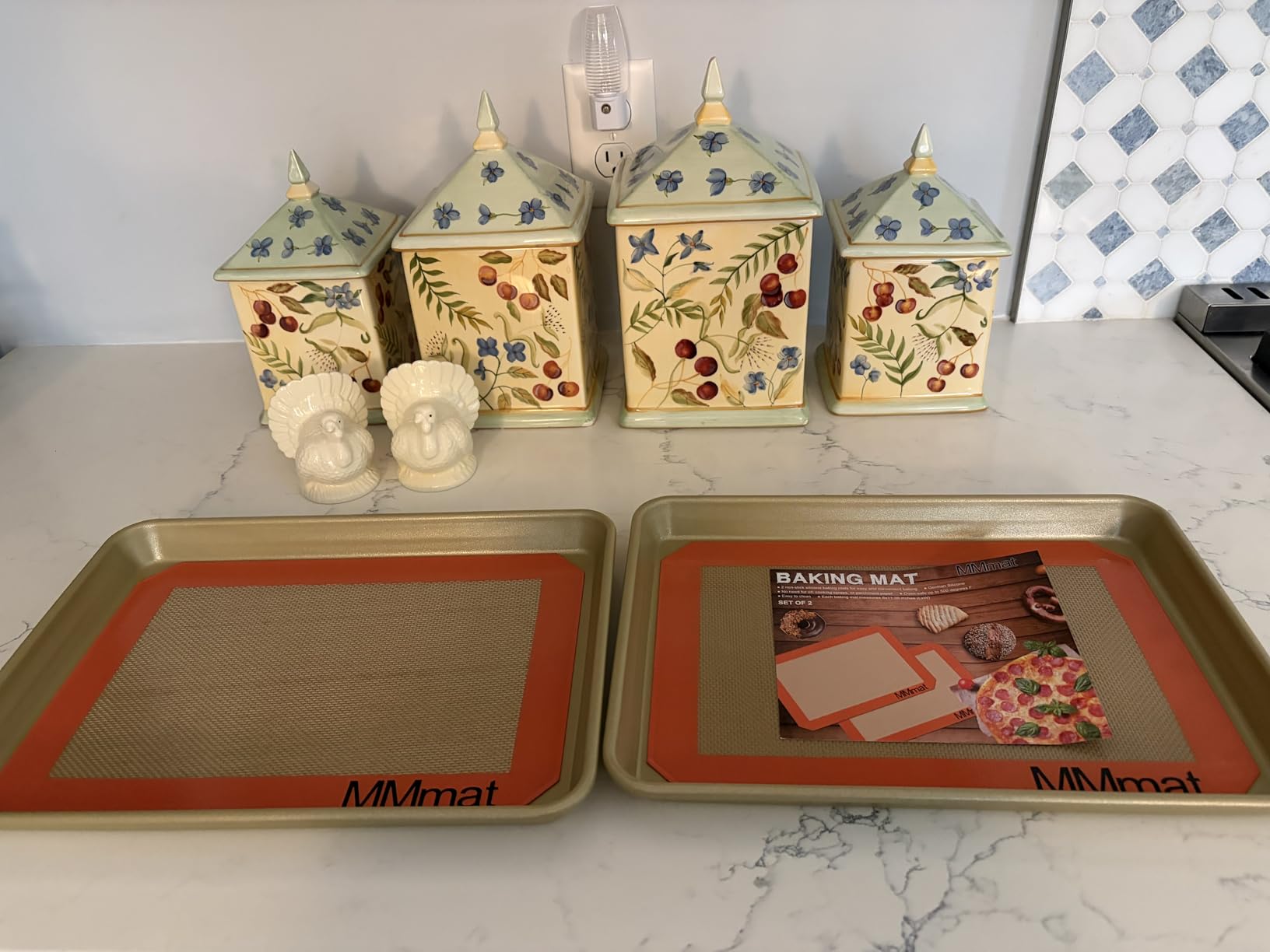 Silicone Baking Mat - Best German Silicone - Non Slip Silicone Baking Sheet, Non Stick Reusable Silicone Mats For Baking, Oven Liner, Counter Mat, 2 Half Sheets Macaron Baking Mats customer photo 1