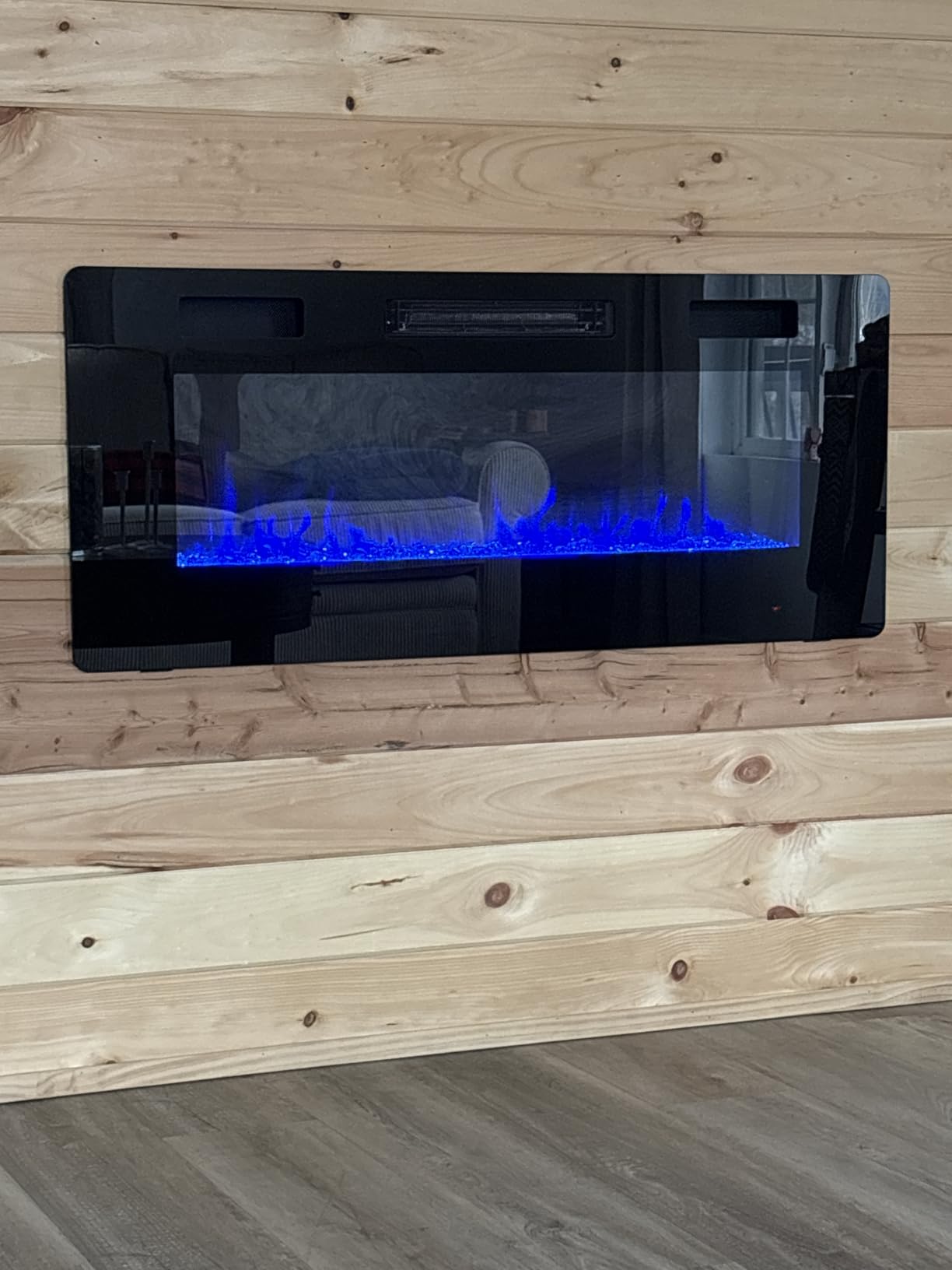 Antarctic Star 42 Inch Electric Fireplace in-Wall Recessed and Wall Mounted, Fireplace Heater and Linear Fireplace with Multicolor Flame, Timer, 750/1500W Control by Touch Panel & Remote customer photo 1