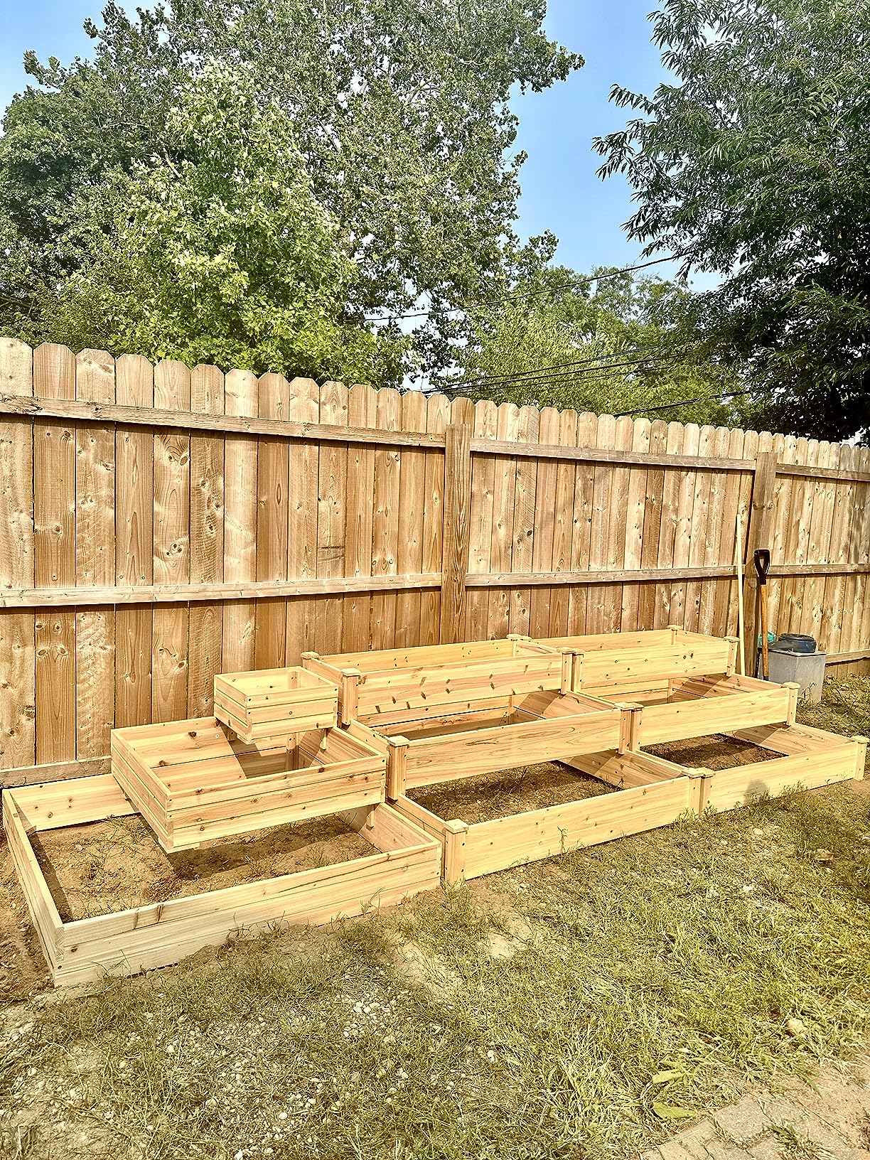 Yaheetech 3 Tier 47 x 47 x 22in Raised Garden Bed Horticulture Outdoor Elevated Flower Box Tiered Garden Bed Wooden Vegetables Growing Planter for Backyard/Patio/Gardener customer photo 1