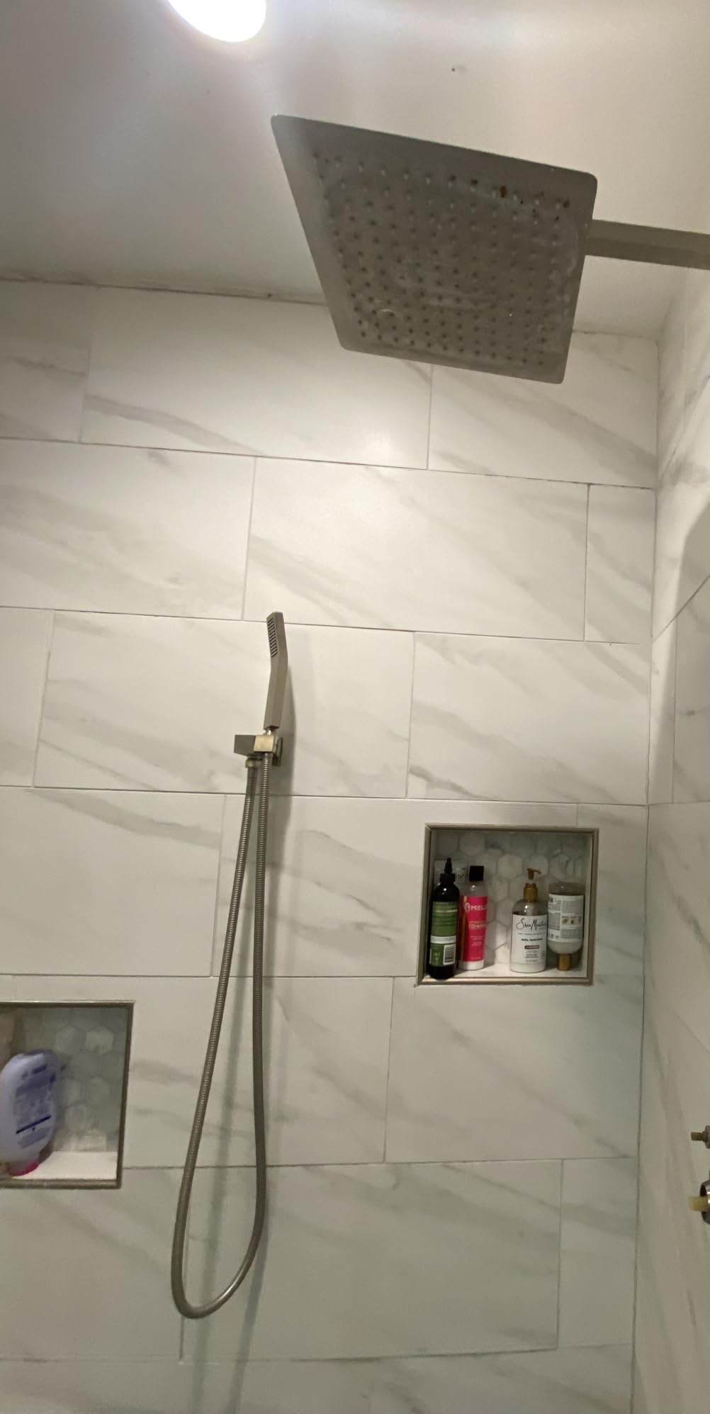 SR SUN RISE Black Square Rainfall Shower Head and Handle Set, Wall Mounted Shower Fixtures, Metal Shower Faucet Trim Repair Kits (With Shower Valve) customer photo 2