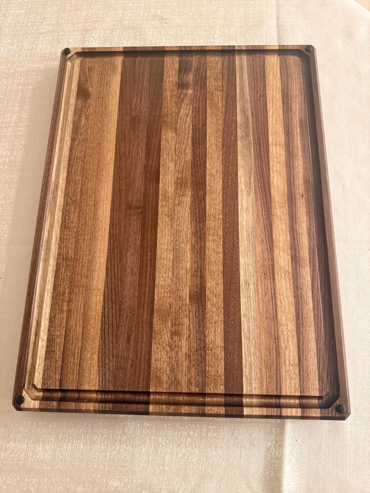 Sonder Los Angeles Alfred Cutting Board Made in USA | Black Walnut End Grain Cutting Board for Kitchen with Non-Slip Feet, Juice Groove, Sorting Compartments | Gift Box Included | 17x13x1.5 in customer photo 2