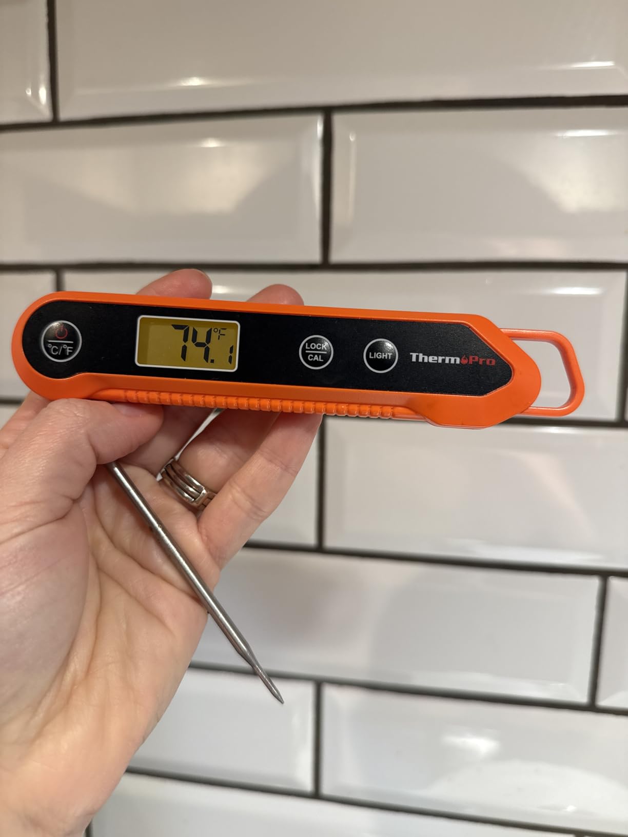 TempPro Digital Instant Read Meat Thermometer for Grilling Waterproof Kitchen Food Thermometer with Calibration Backlight Baking Bread Candy Thermometer Cooking Tools Utensils (Previously ThermoPro) customer photo 1