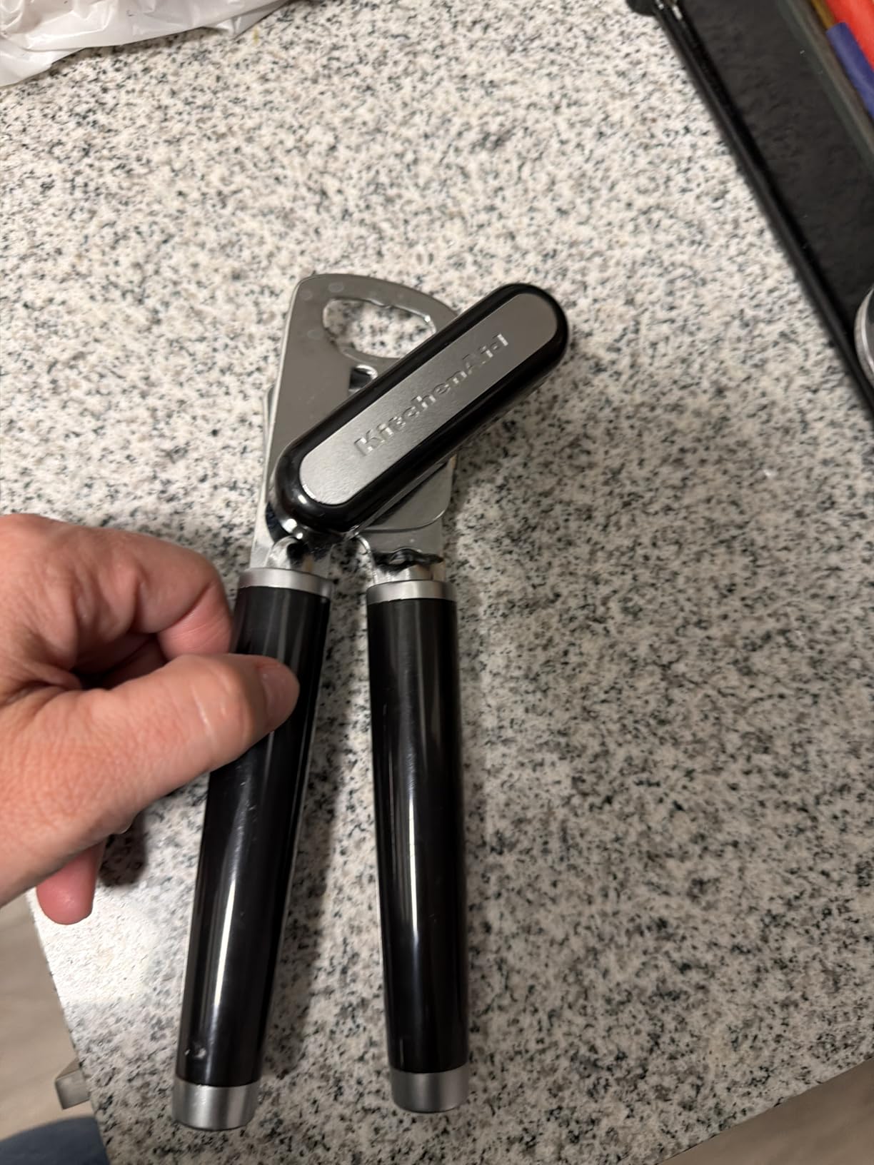 KitchenAid Classic Multifunction Can Opener and Bottle Opener Easy to Use, Razor Sharp Stainless Steel Cutting Wheel, Soft Ergonomic Handles, Black customer photo 1