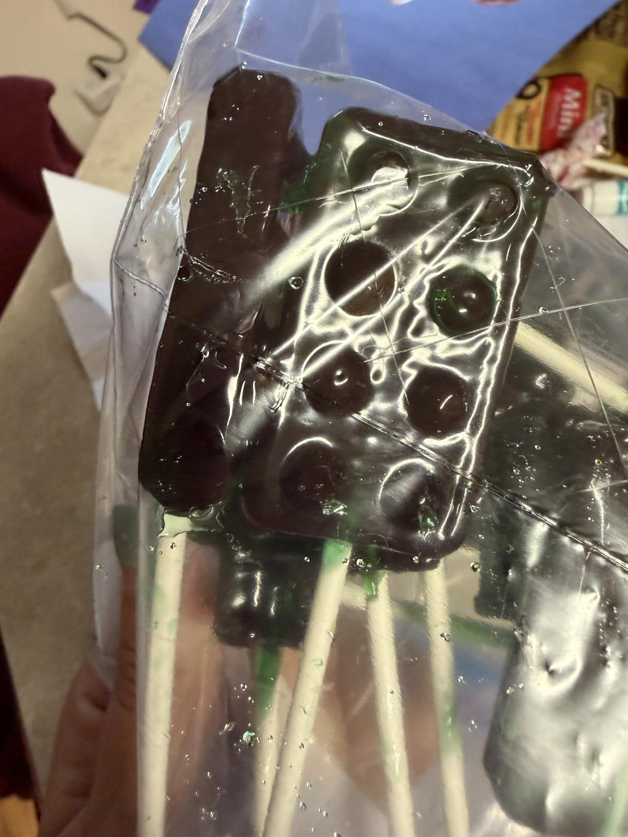 Webake Silicone Lollipop Molds, Brick Chocolate Hard Candy Lollypop Sucker Mold Set of 3 (Include 100 Paper Sticks) customer photo 1