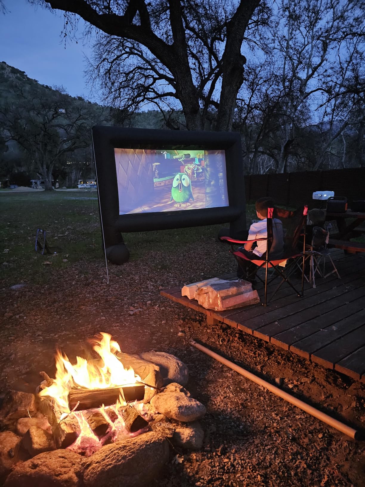 Inflatable Projector Screen 15ft Inflatable Movie Screen Outdoor with Air Blower and Storage Bag, Easy Set up, Front and Rear Projection for Outdoor Movie Night Backyard Pool Fun customer photo 1
