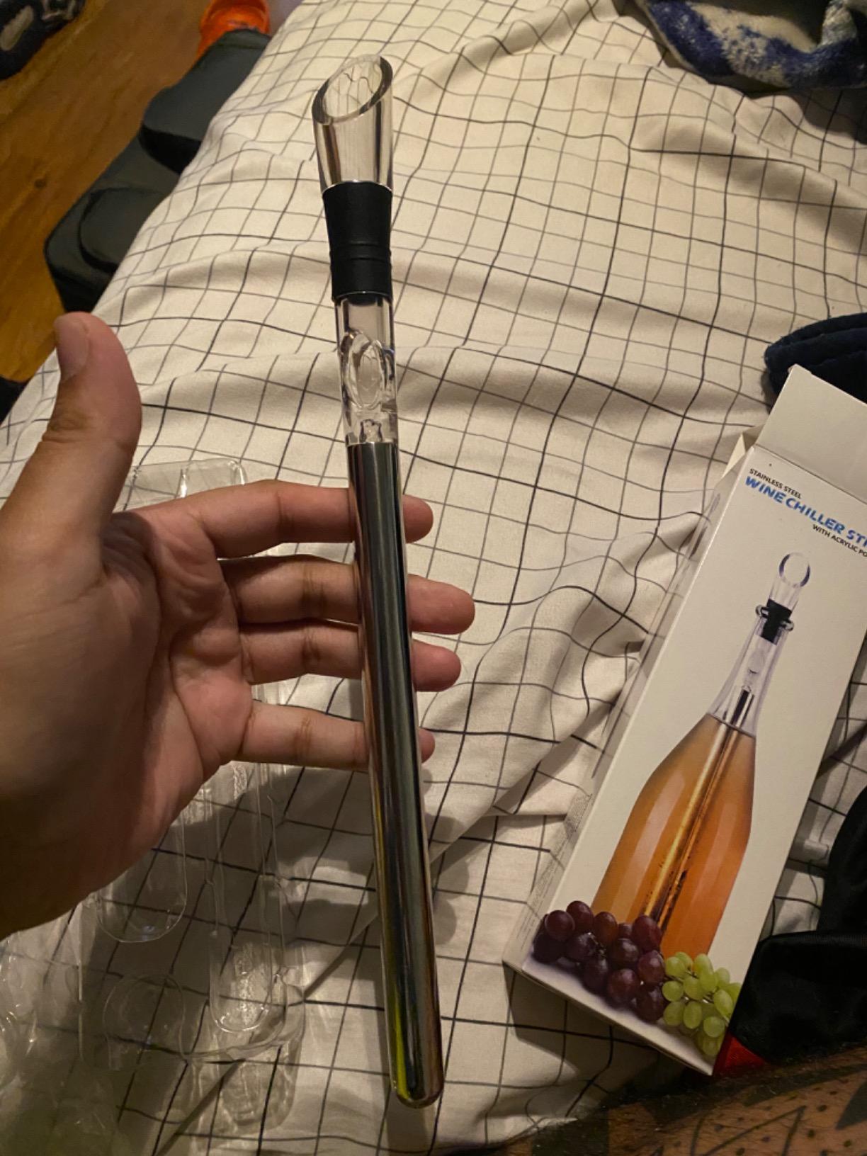 Wine Chiller - Wine Cooler Stick, 3 in 1 Stainless Steel Wine Bottle Chiller with Aerator and Pourer, The Best Holiday Gifts. customer photo 2