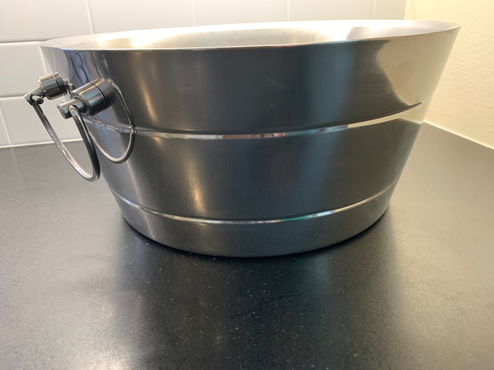 BREKX Stainless Steel Ice Bucket for Parties, Double Wall Insulated Anchored Brushed Drink Tub & Wine Bucket with Double Hinged Handles, Drink Chiller for Parties, 12QT (3 Gallon), 100% Leak Proof customer photo 2