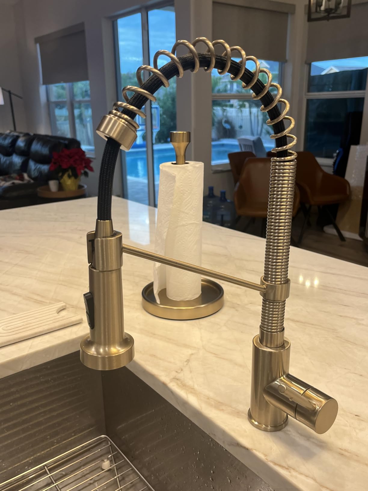 KRAUS Bolden Commercial Style 2-Function Single Handle Pull Down Kitchen Faucet in Spot-Free Stainless Steel, KPF-1610SFS customer photo 2