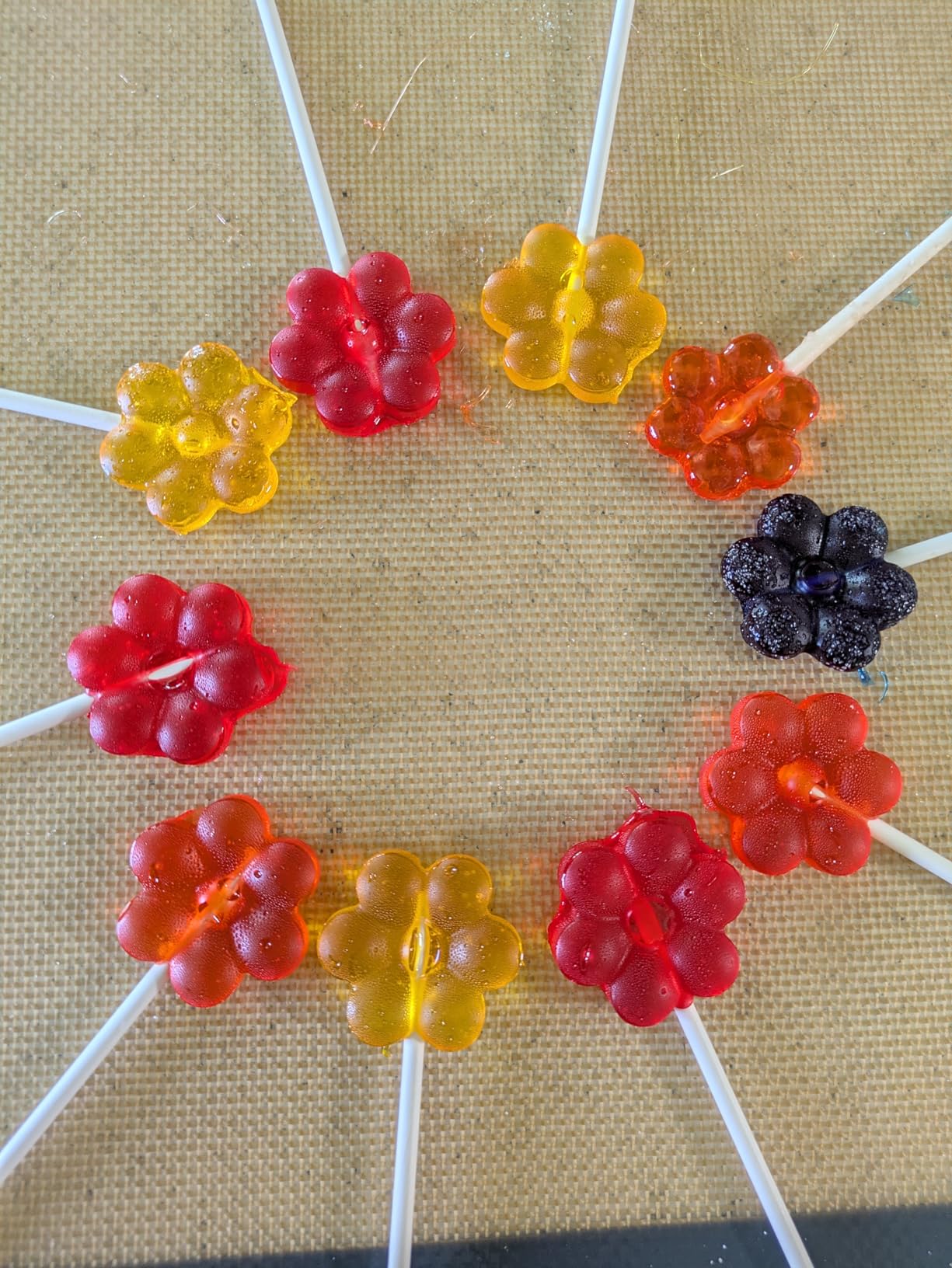 12 Capacity Cat Paw Silicone Lollipop Mold Set, Sucker Molds and Chocolate Hard Candy Mold with 50pcs Lollipop Sucker Sticks, Candy Treat Bags, Gold Ties. (Cat Paw Pink) customer photo 1