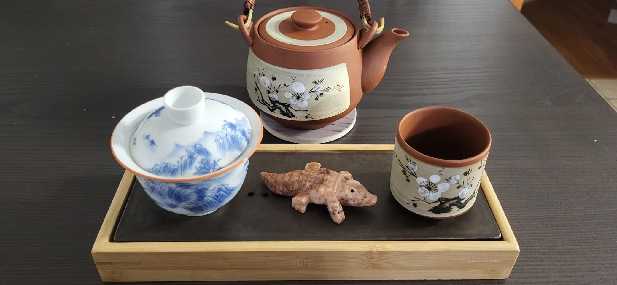 Jingdezhen Chinese Gaiwan Handmade 6.3oz/180ml Mountain Style China Blue and White Porcelain Gaiwan Kungfu Teacup Traditional Chinese Teaware Tea Set customer photo 1