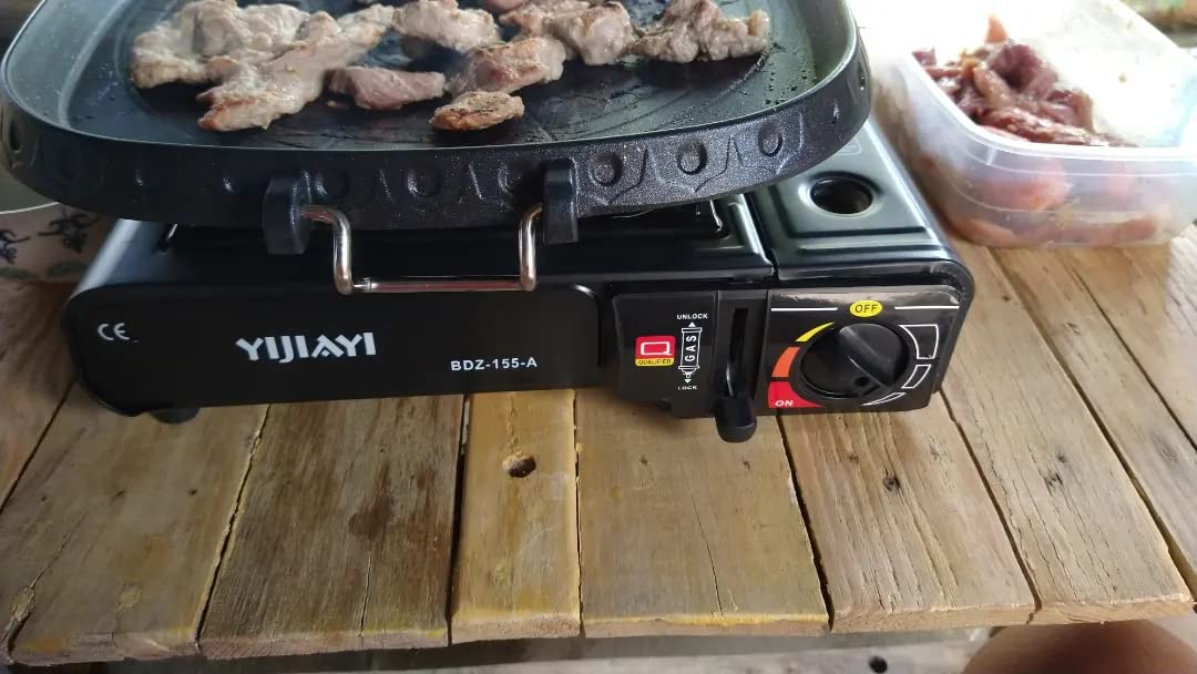 Korean Style Square Grill Pan with Maifan Coated Surface, Non-stick Smokeless Barbecue Stovetop Plate for Indoor Outdoor BBQ customer photo 2
