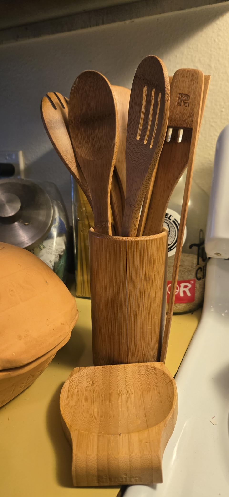 Riveira Bamboo Cooking Spoons 6-Piece - Wooden Cooking Utensils Set with Wooden Spoons for Cooking & Spatulas Wooden Utensil Sets - Premium Kitchen Utensils Set customer photo 2