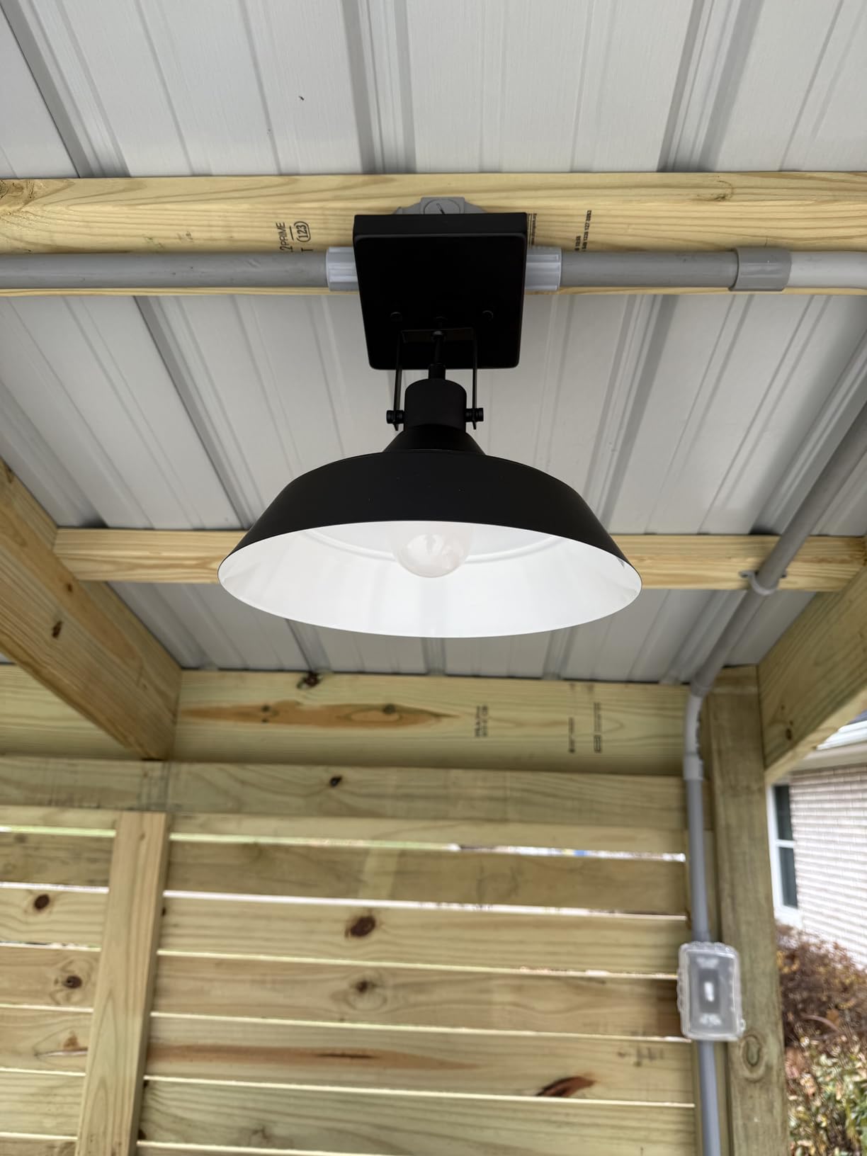 GLOBE Electric 44476 1-Light Indoor/Outdoor Pendant Light, Matte Black Finish, Textured Socket Detail, Adjustable Hanging Height, E26 Base, Modern Farmhouse Style customer photo 2