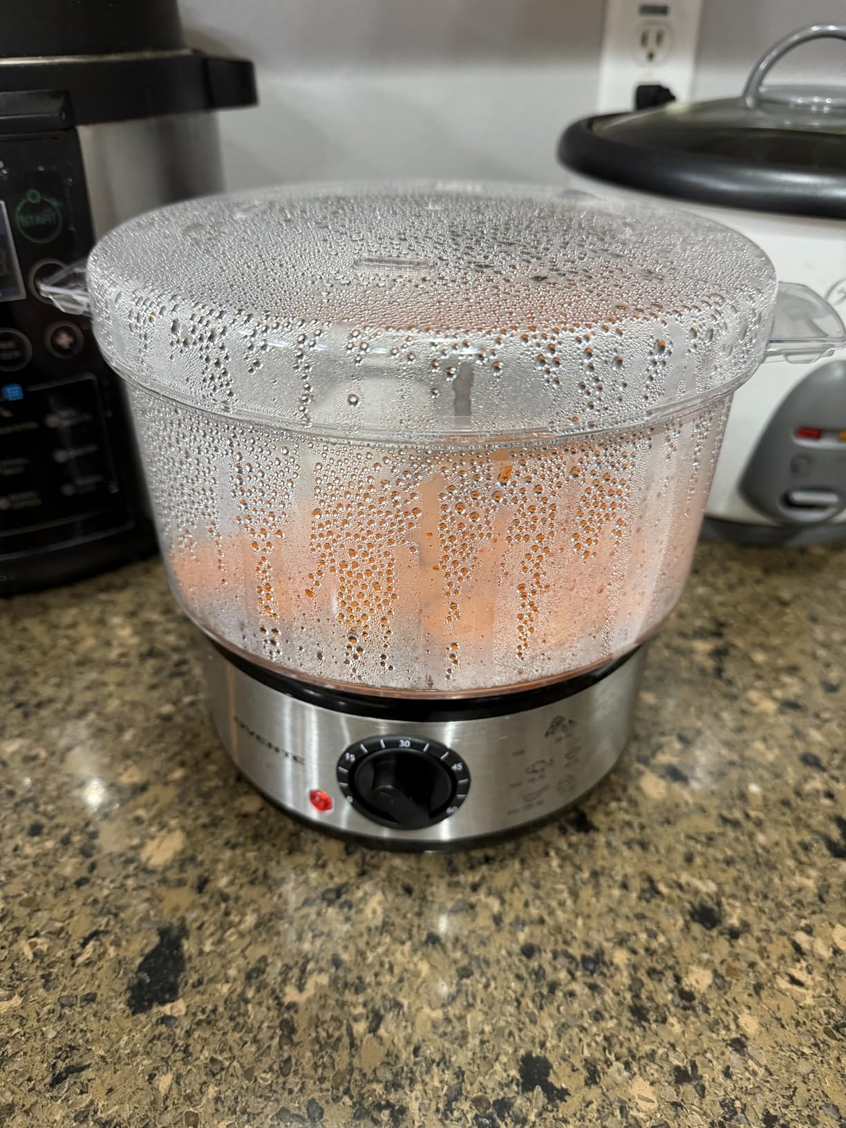OVENTE 2-Tier Electric Food Steamer, 5 Quart Stainless Steel Stackable Steam Cooker with 400W Power, 60-Minute Timer & Auto Shut-Off, Dishwasher Safe, Healthy Vegetable & Seafood Steamer, Silver FS62S customer photo 1
