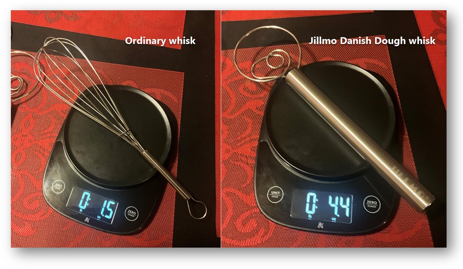 Jillmo Danish Dough Whisk, 12inch Stainless Steel Bread Whisk customer photo 2