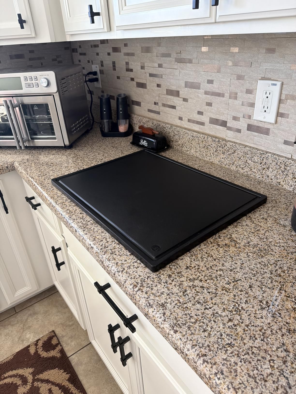 Thirteen Chefs Extra Large 30 x 18 Inch Grooved Cutting Board - Carving Meat, BBQ, Fish, Meat and Game - 1/2 Inch Thick Black HDPE Plastic, 10 pounds customer photo 1