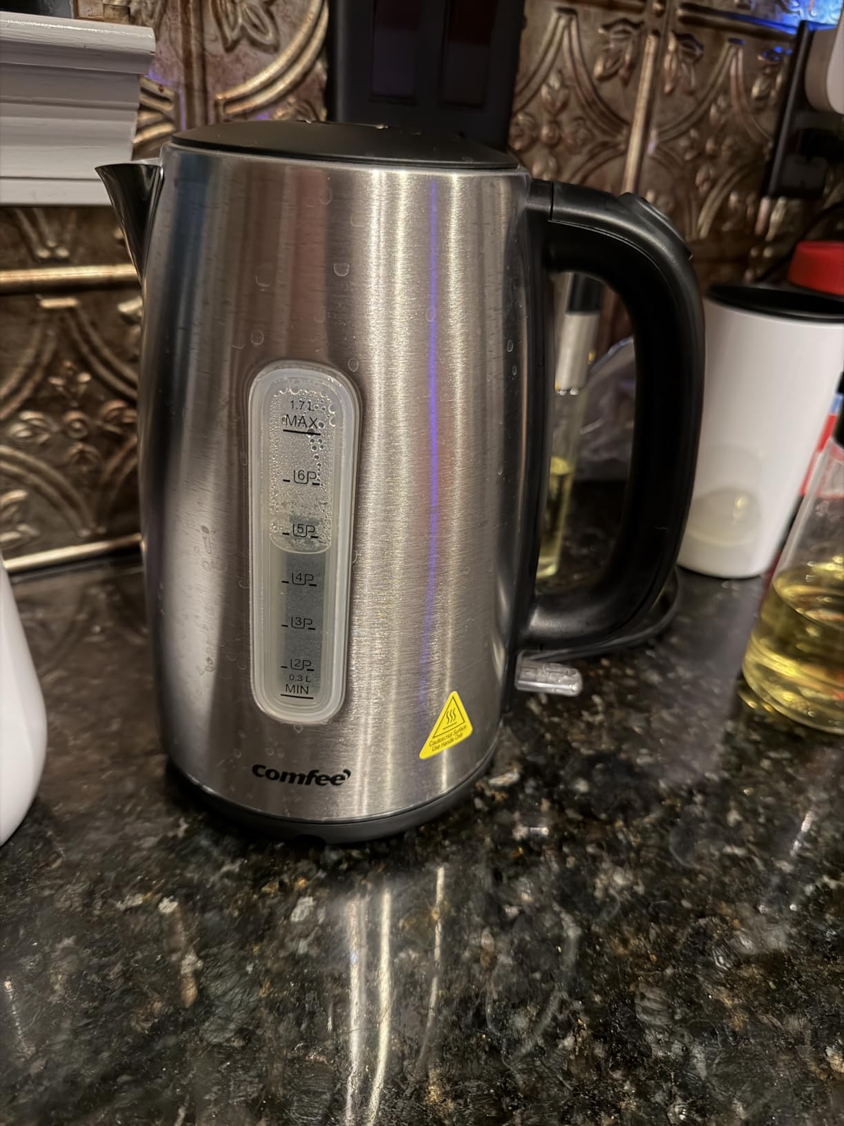COMFEE' Stainless Steel Electric Kettle, 1.7 Liter Tea Kettle Electric & Hot Water Kettle, 1500W Fast Boil with LED Light, Auto Shut-Off and Boil-Dry Protection customer photo 2
